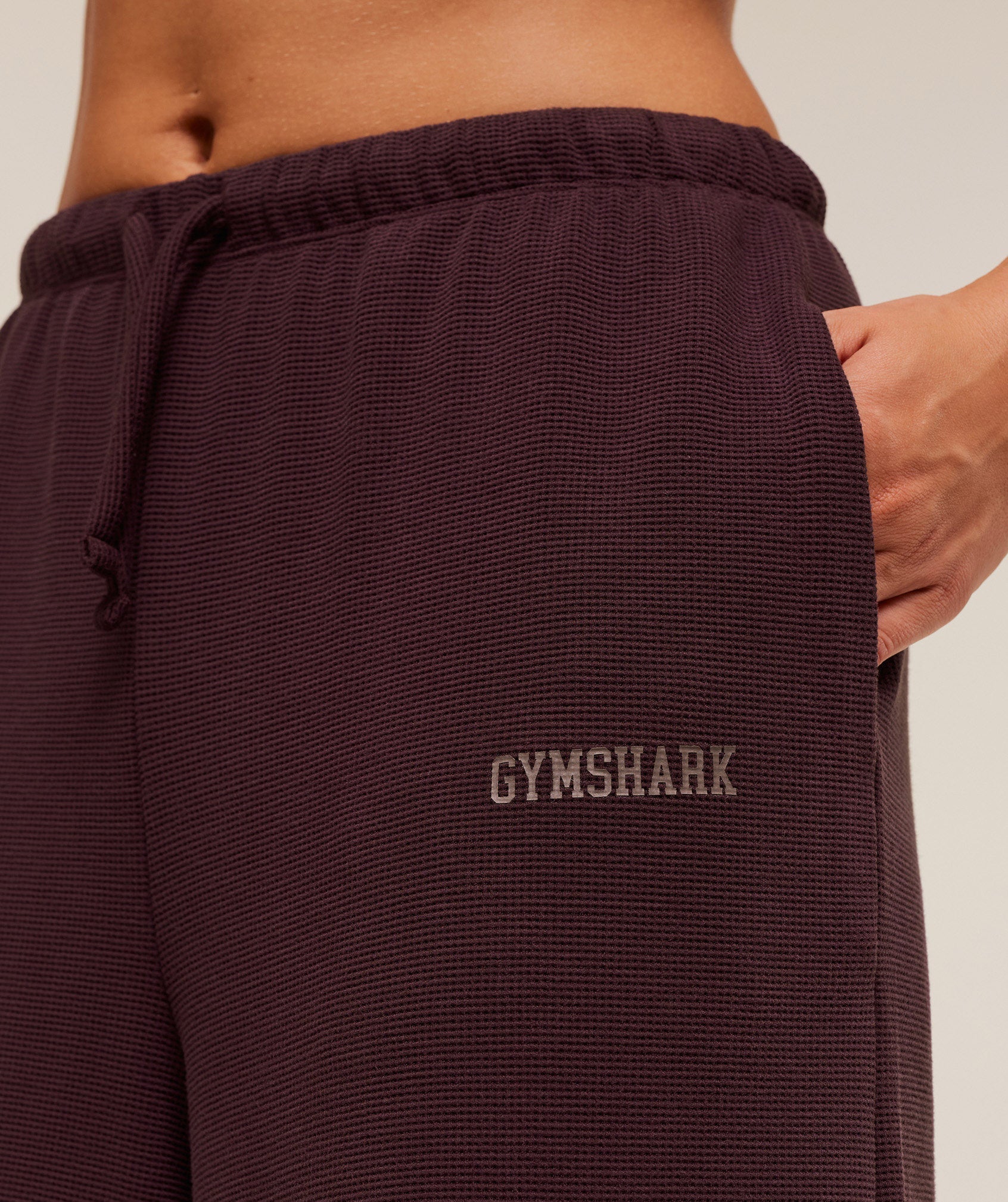 Gymshark Waffle Wide Leg Pants - Cherry Purple