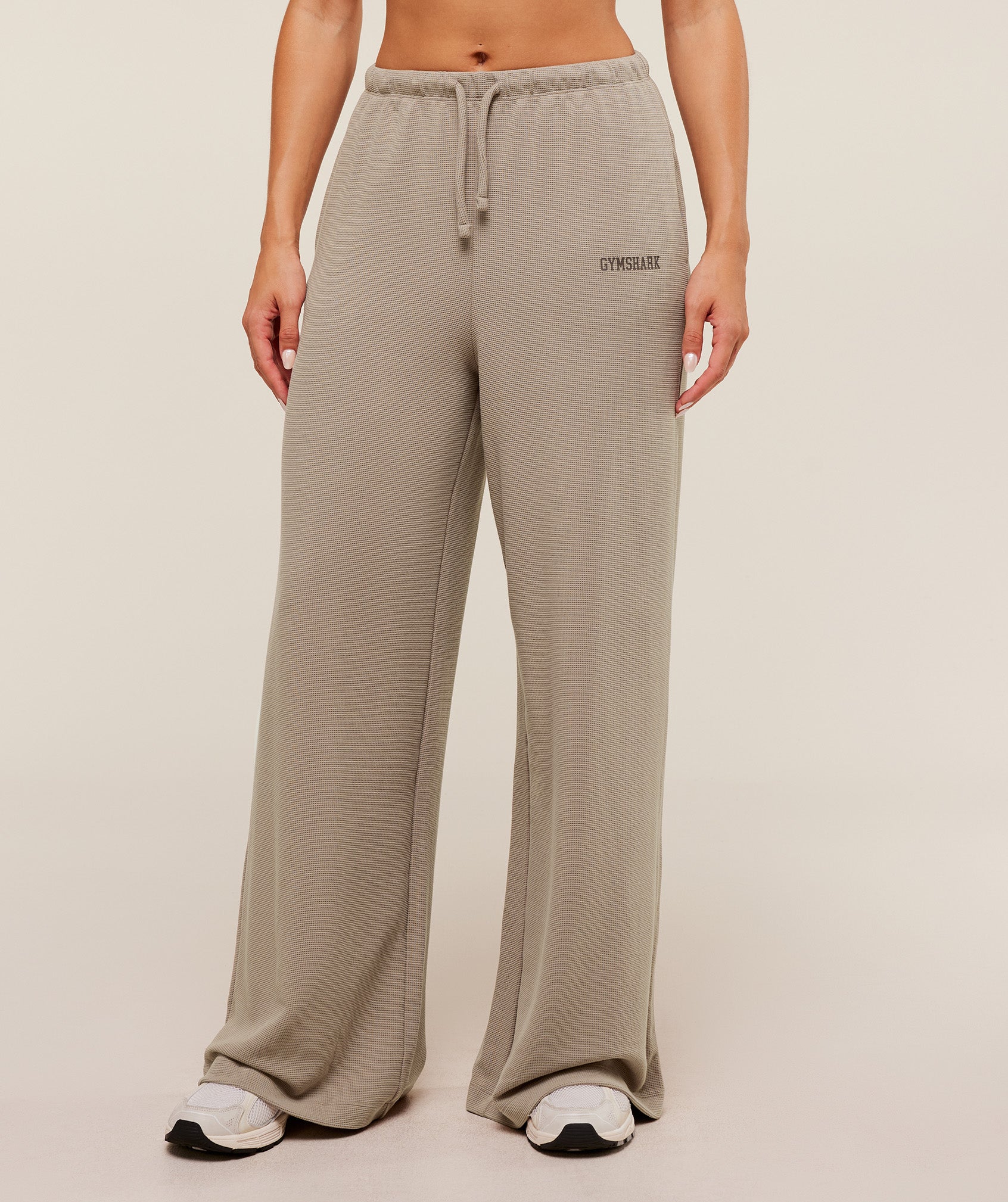 Gymshark Waffle Wide Leg Pants - Lifestyle Brown