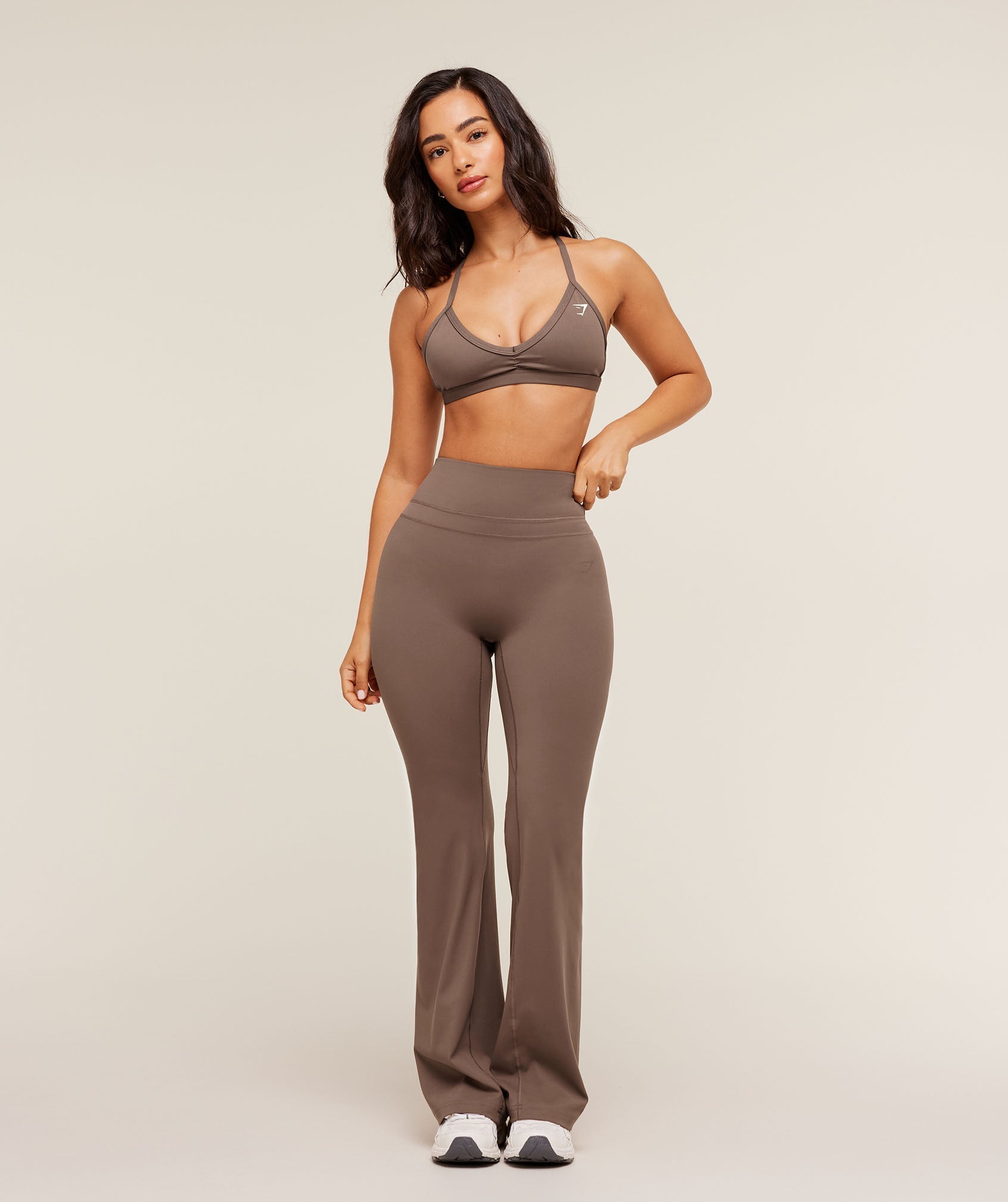 Gymshark Whitney Flared Leggings Short - Soft Brown