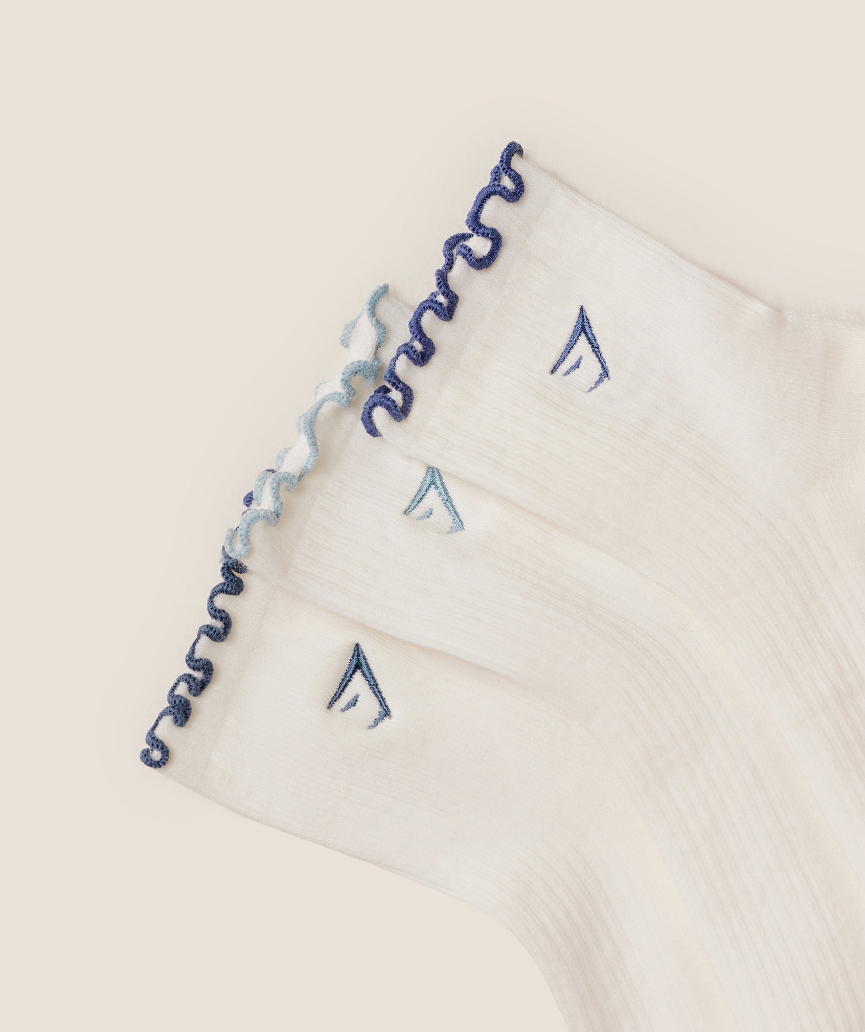 Gymshark Midi Frill Socks 3pk - Bench Blue/Worn Blue/Compound Blue