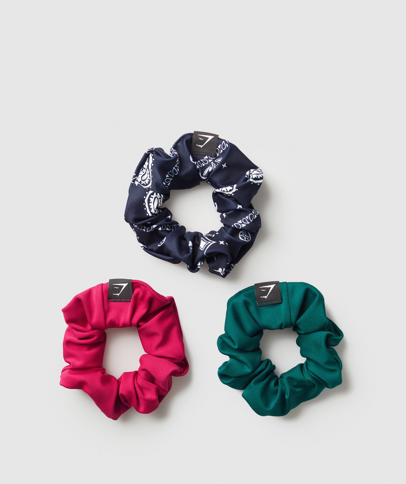Gymshark Scrunchies 3pk - Heavy Blue/Build Pink/Motivate Teal