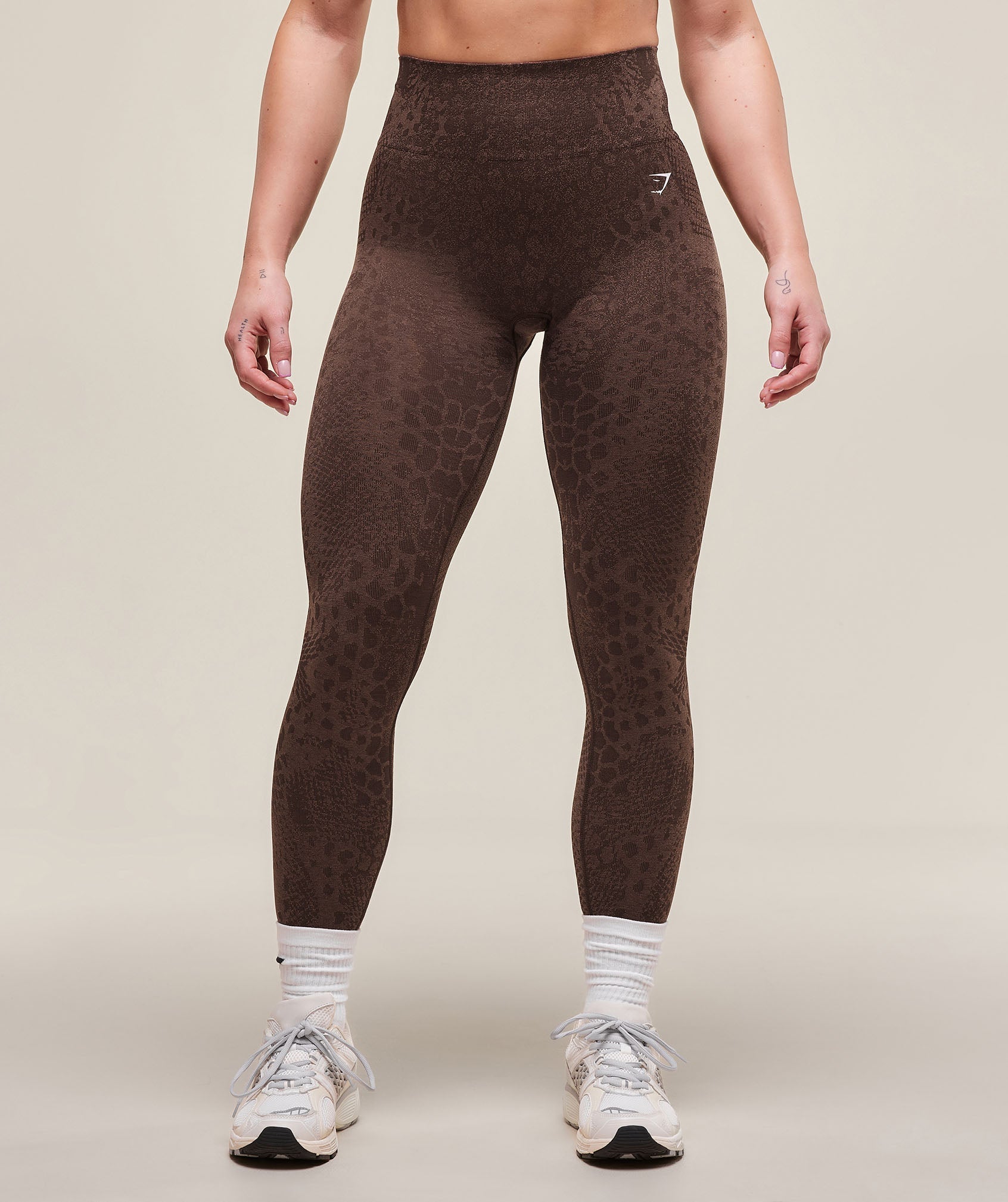 Gymshark Adapt Animal X Whitney Seamless Leggings - Brown