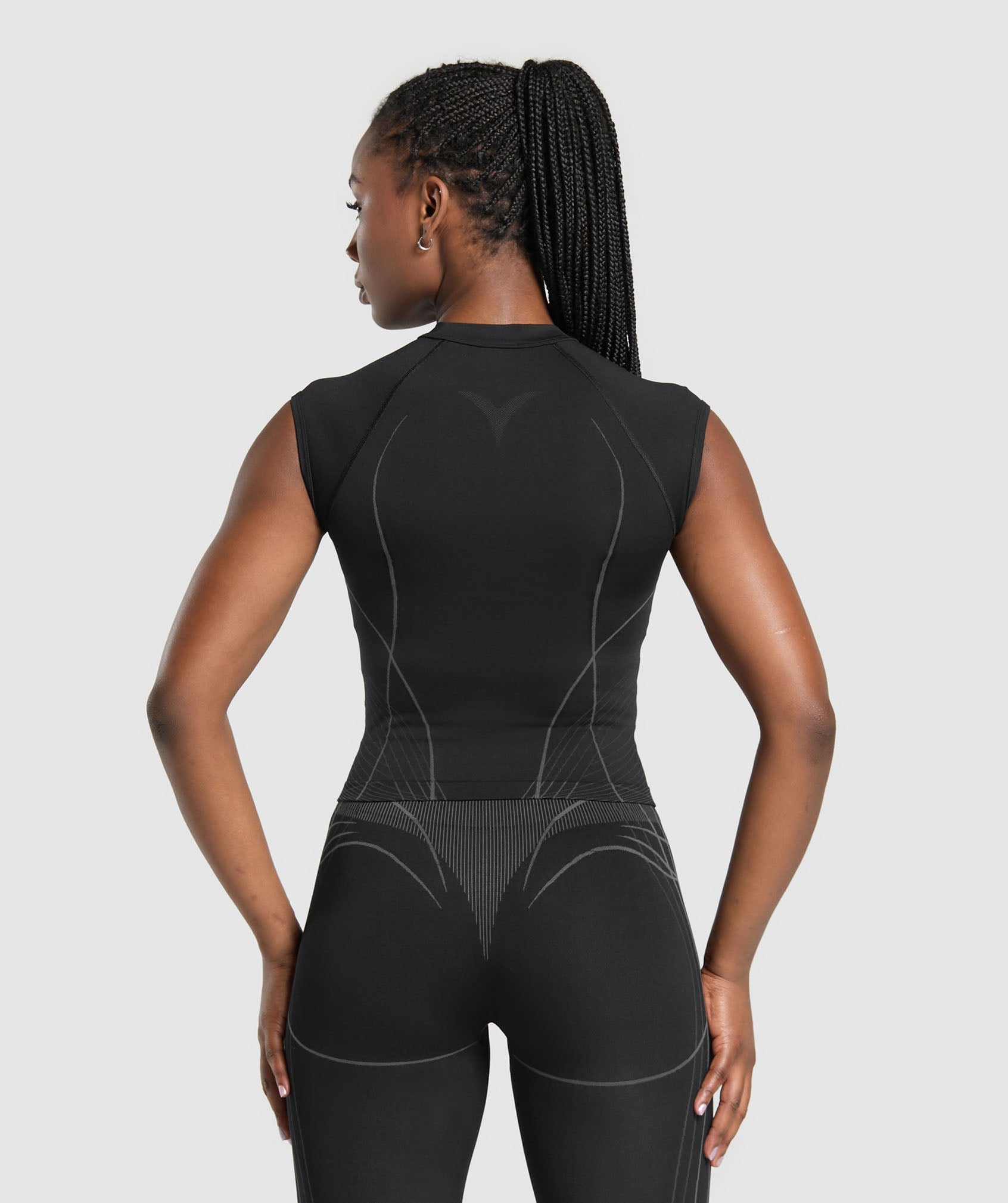 Gymshark Apex Seamless Midi T-Shirt - Black/Graphite Grey