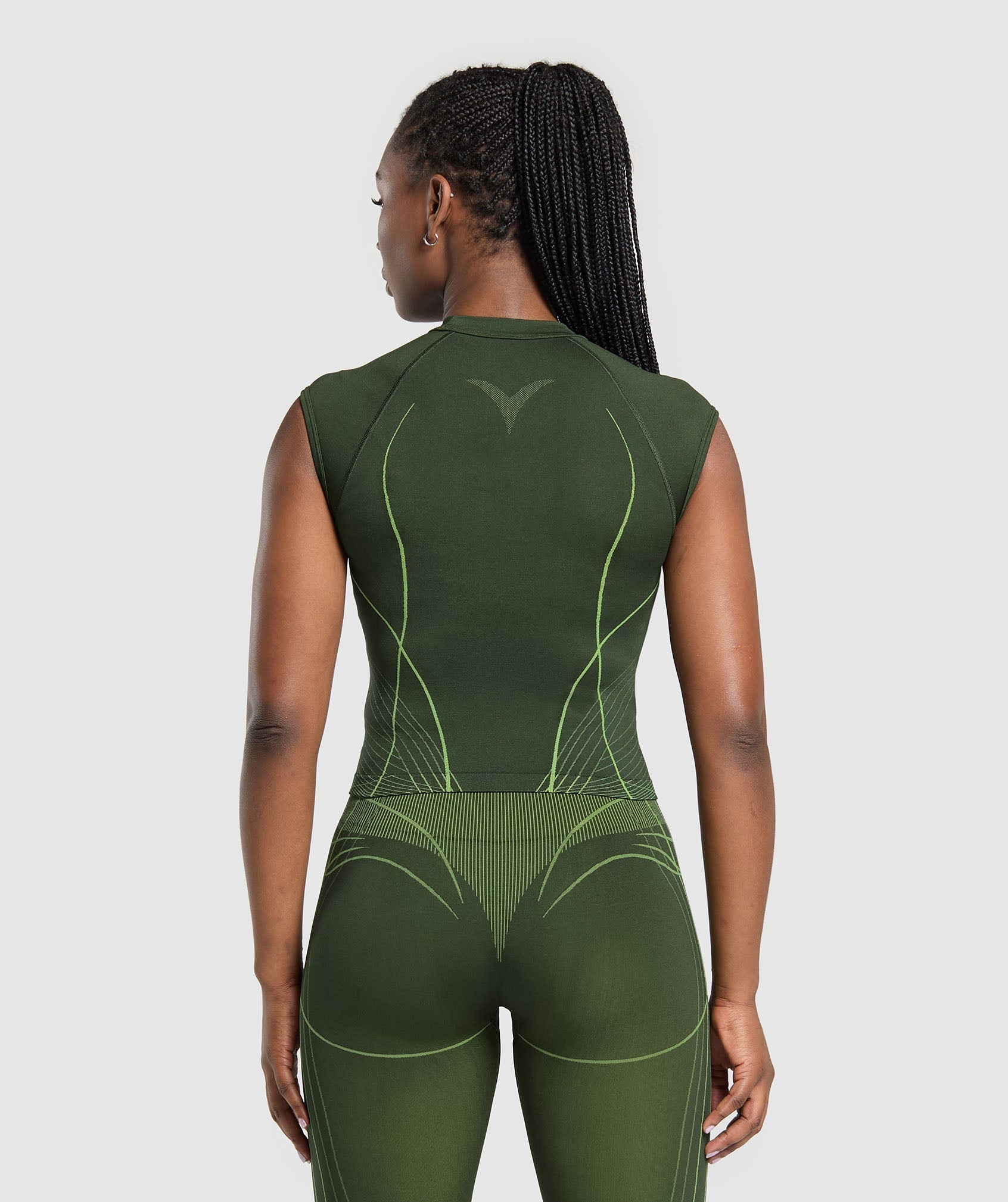 Apex Seamless Midi T-Shirt - Trail Green/Energy Gelato Green