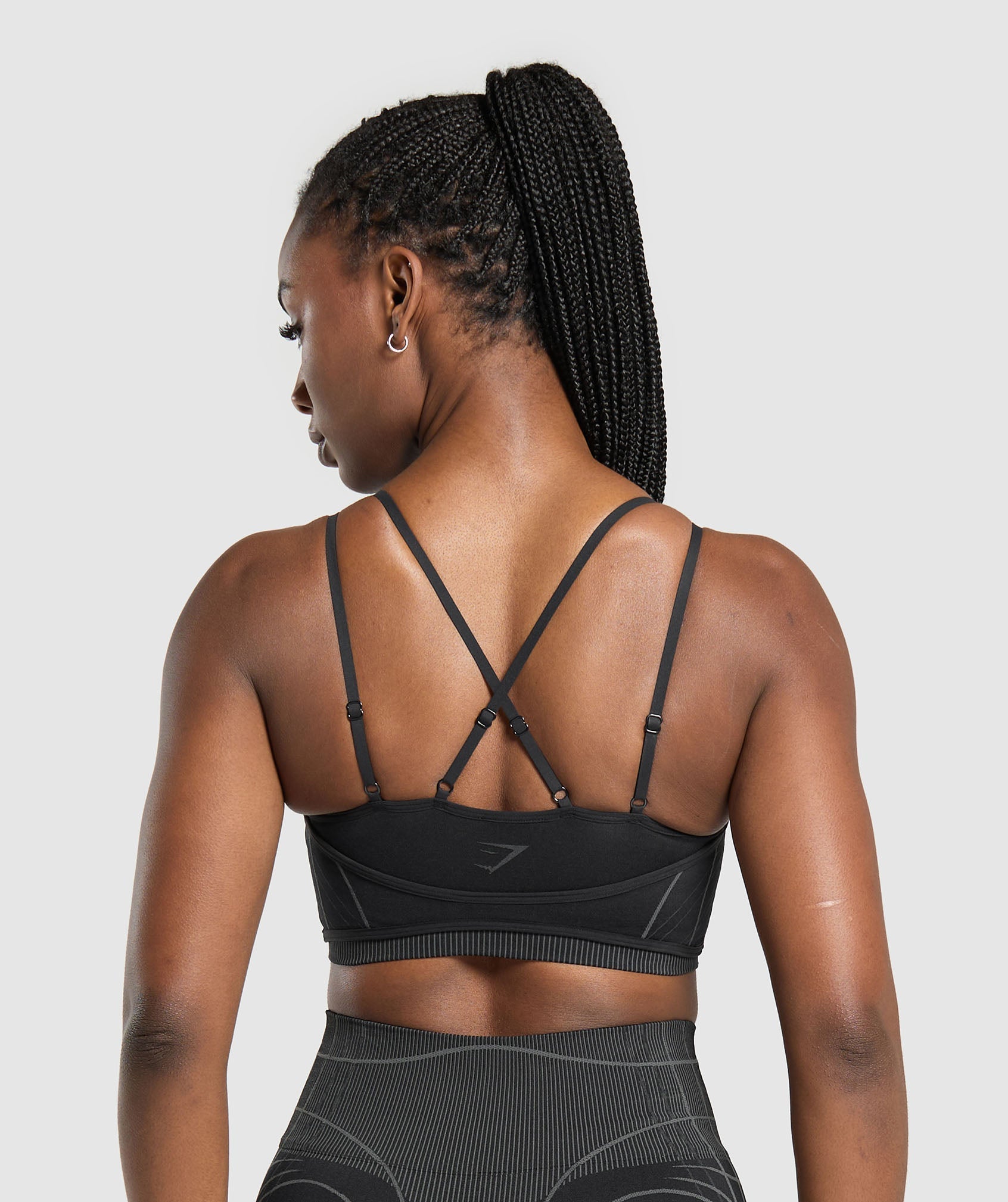 Gymshark Apex Seamless Strappy Sports Bra - Black/Graphite Grey