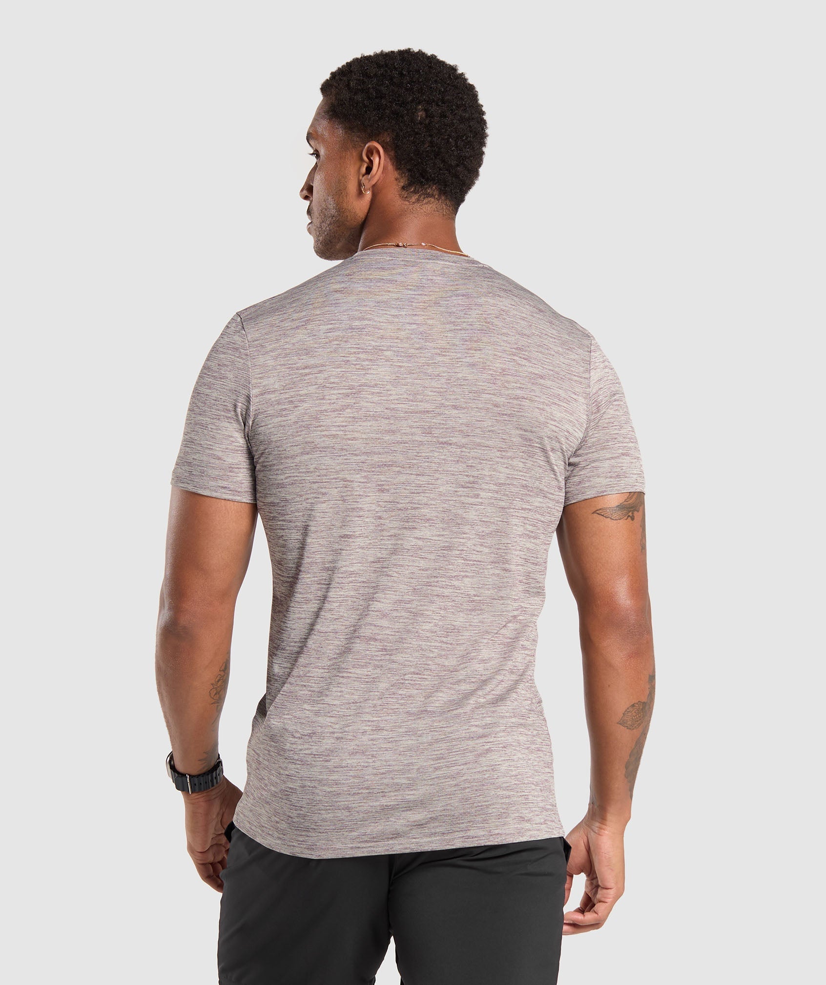 Gymshark Arrival Marl T-Shirt - Pebble Grey/Powder Mauve Marl