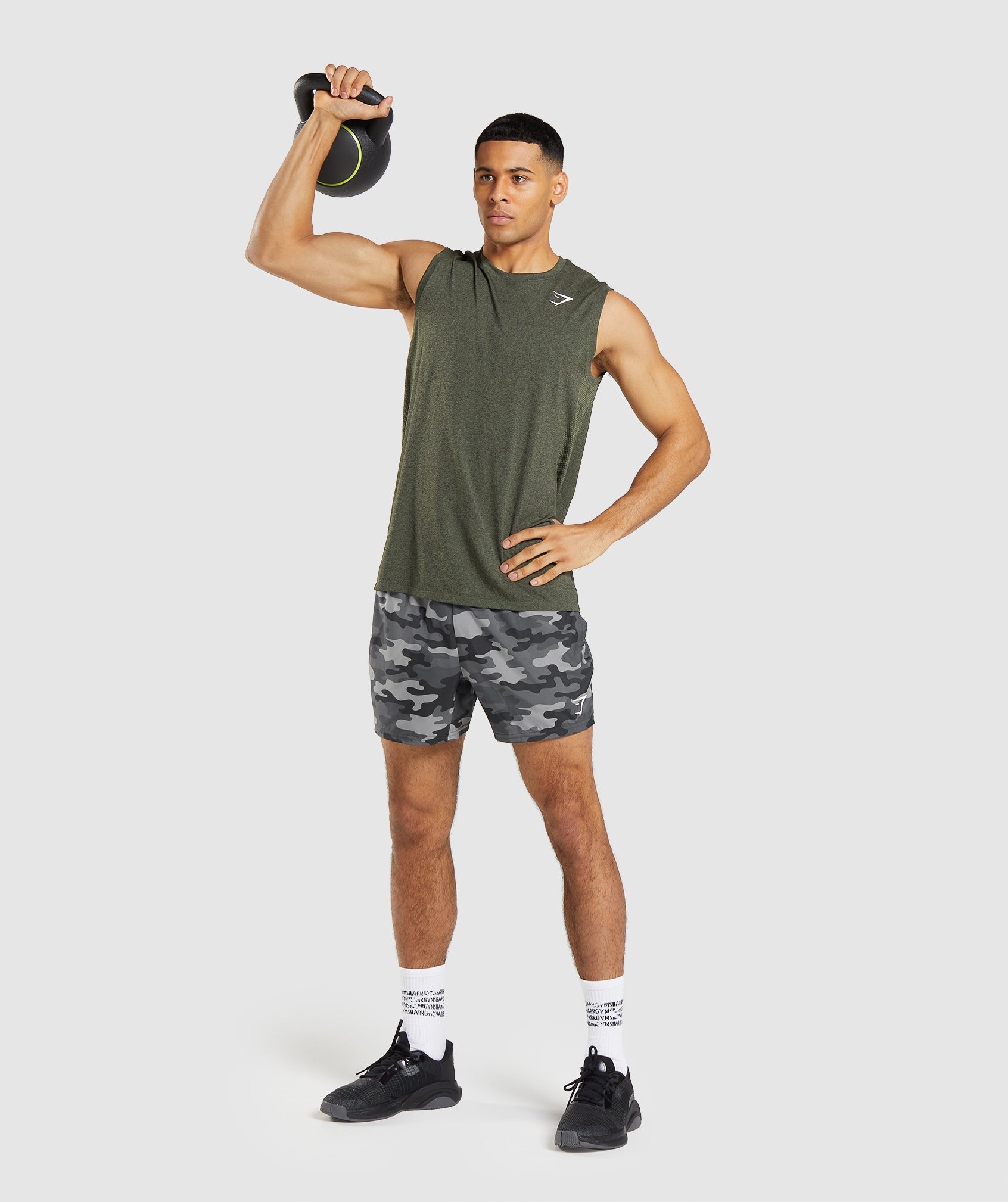 Gymshark Arrival Seamless Tank - Core Olive Marl