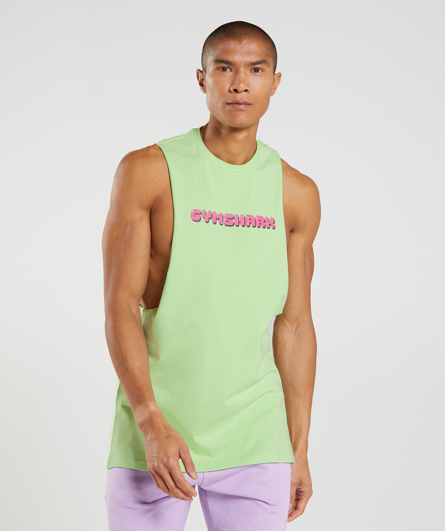 Gymshark Bubble Print Drop Arm Tank - Bali Green