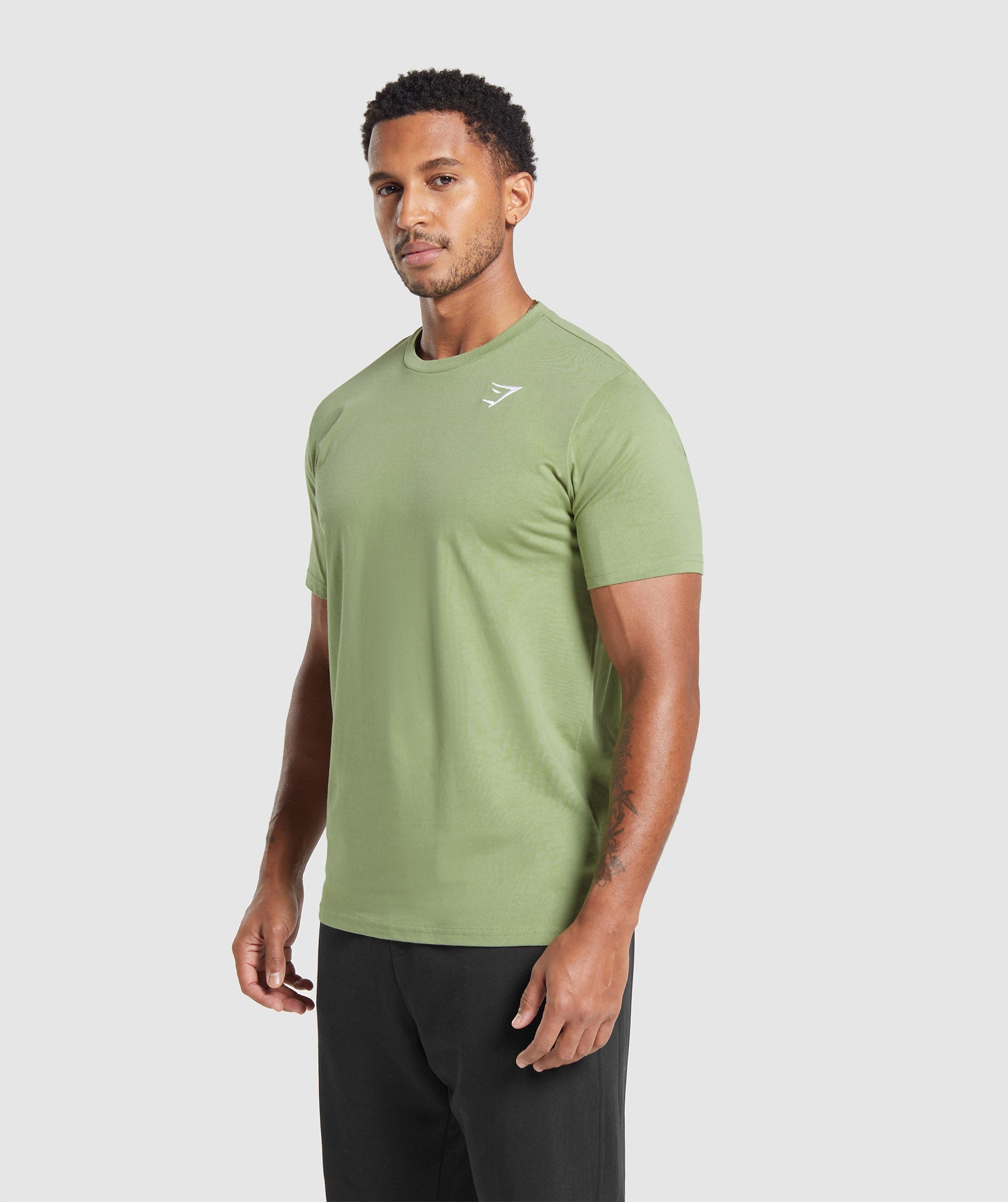 Gymshark Crest T-Shirt - Natural Sage Green
