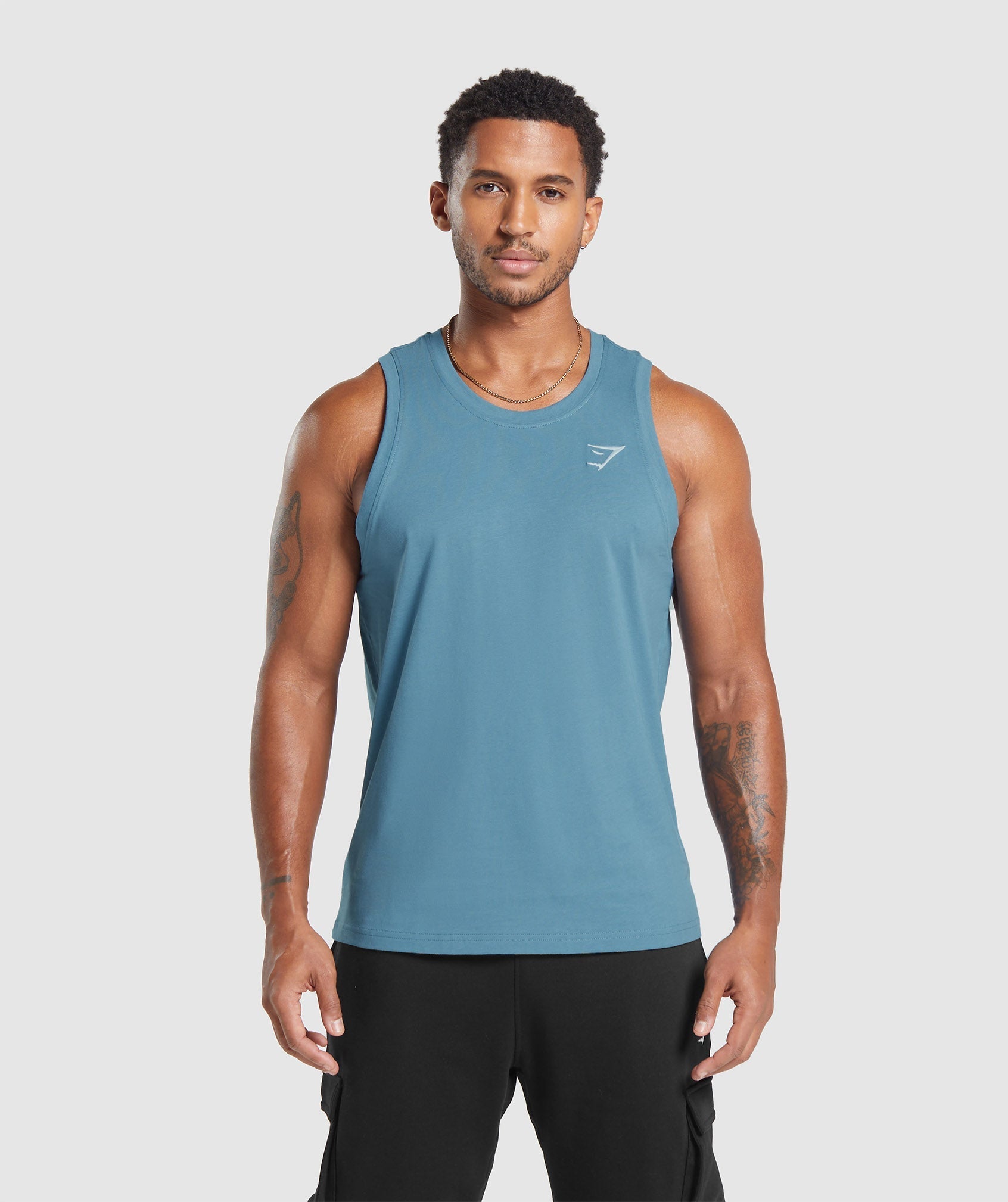 Gymshark Crest Tank - Faded Blue