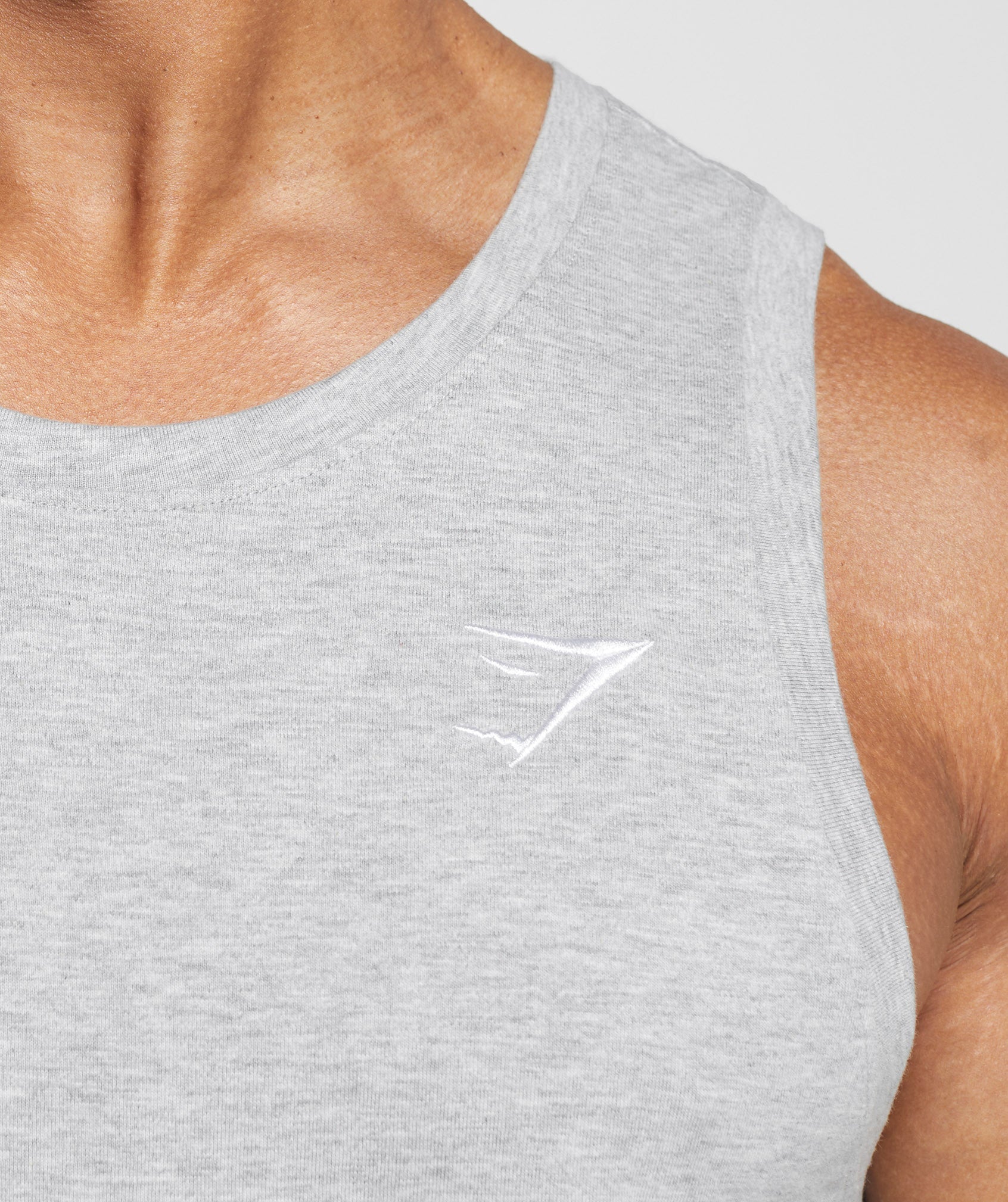 Gymshark Crest Tank - Light Grey Core Marl