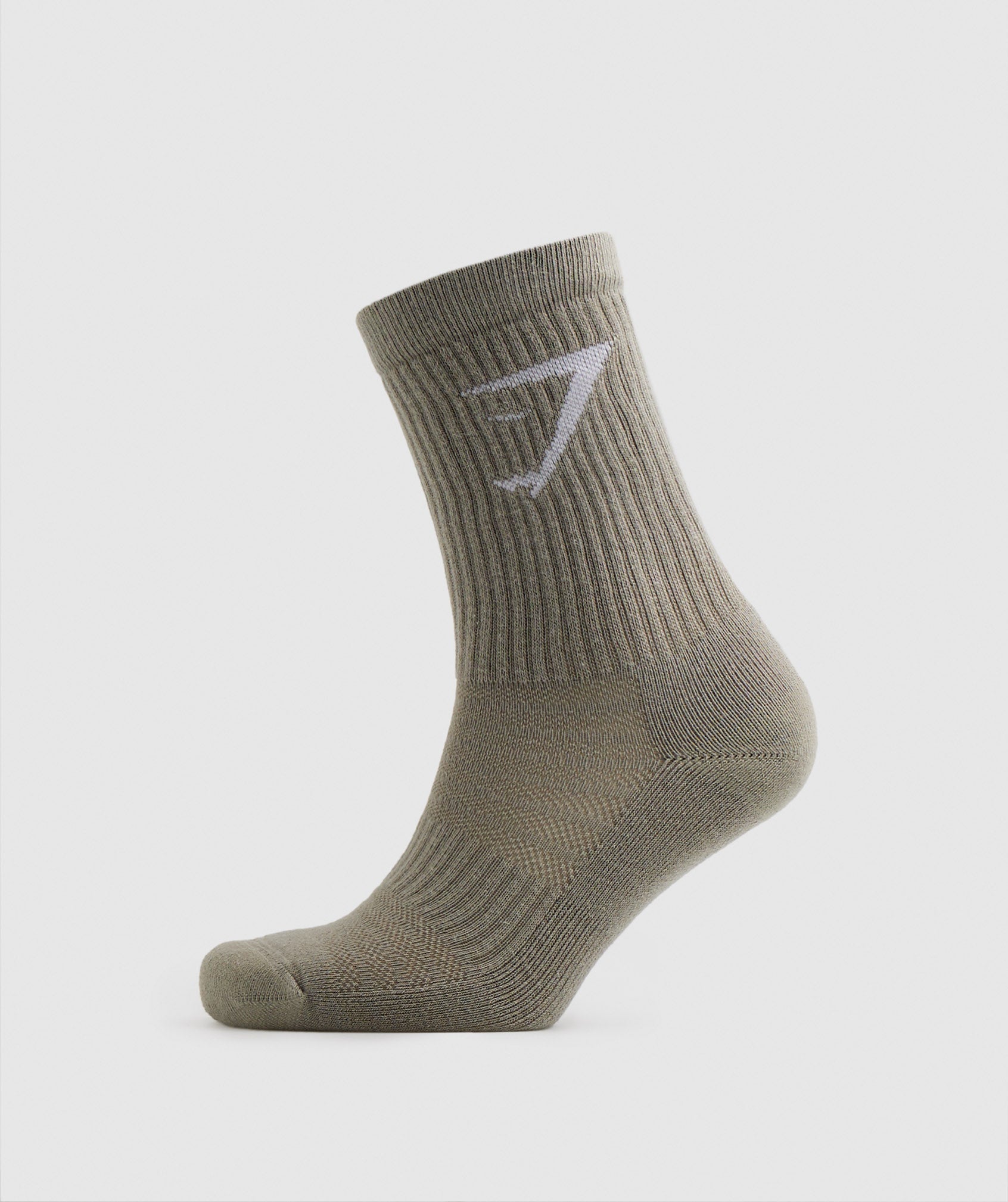Gymshark Crew Socks 5pk - Pink/Brown/Grey/Green/Olive