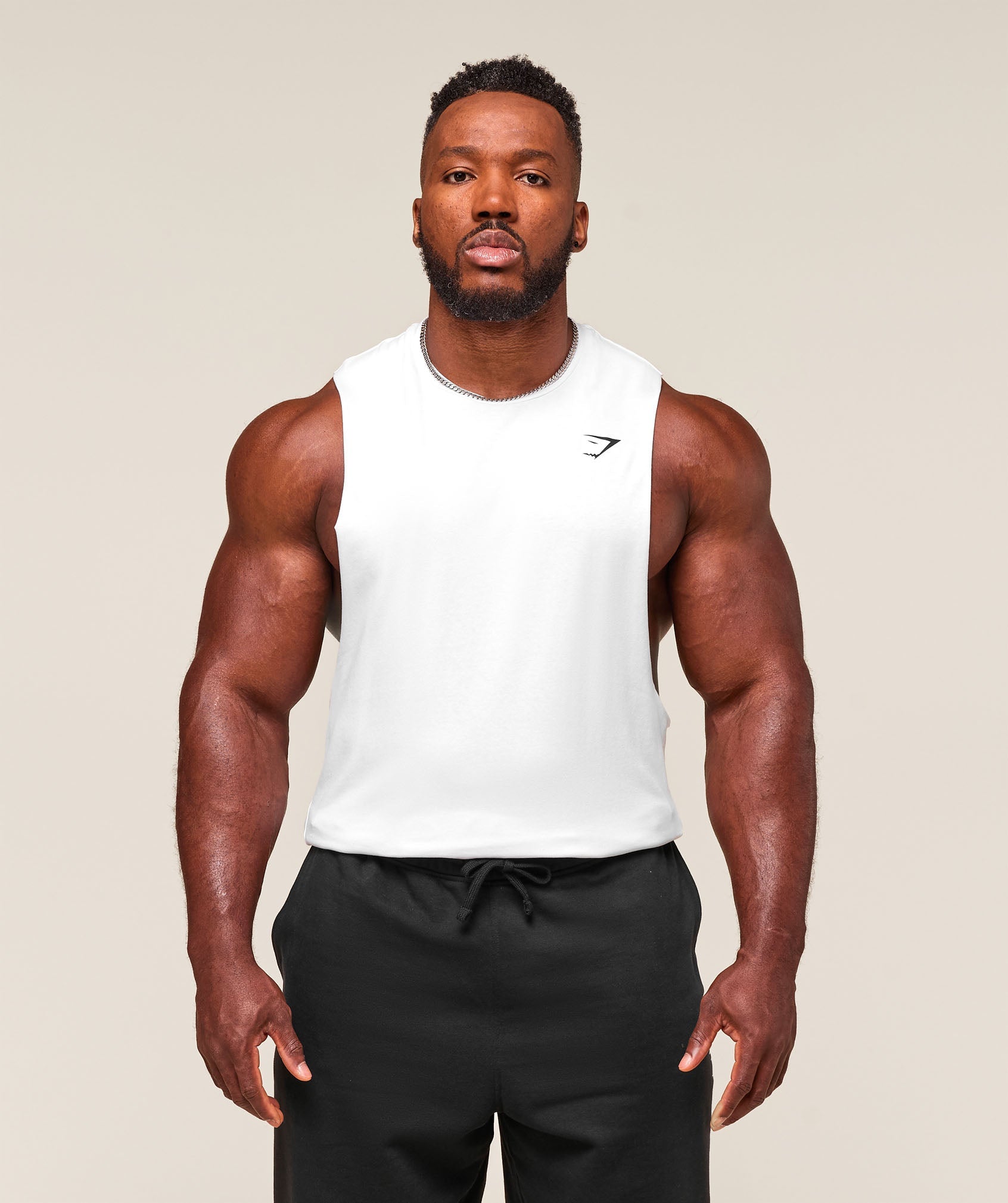 Gymshark Critical Drop Arm Tank - White