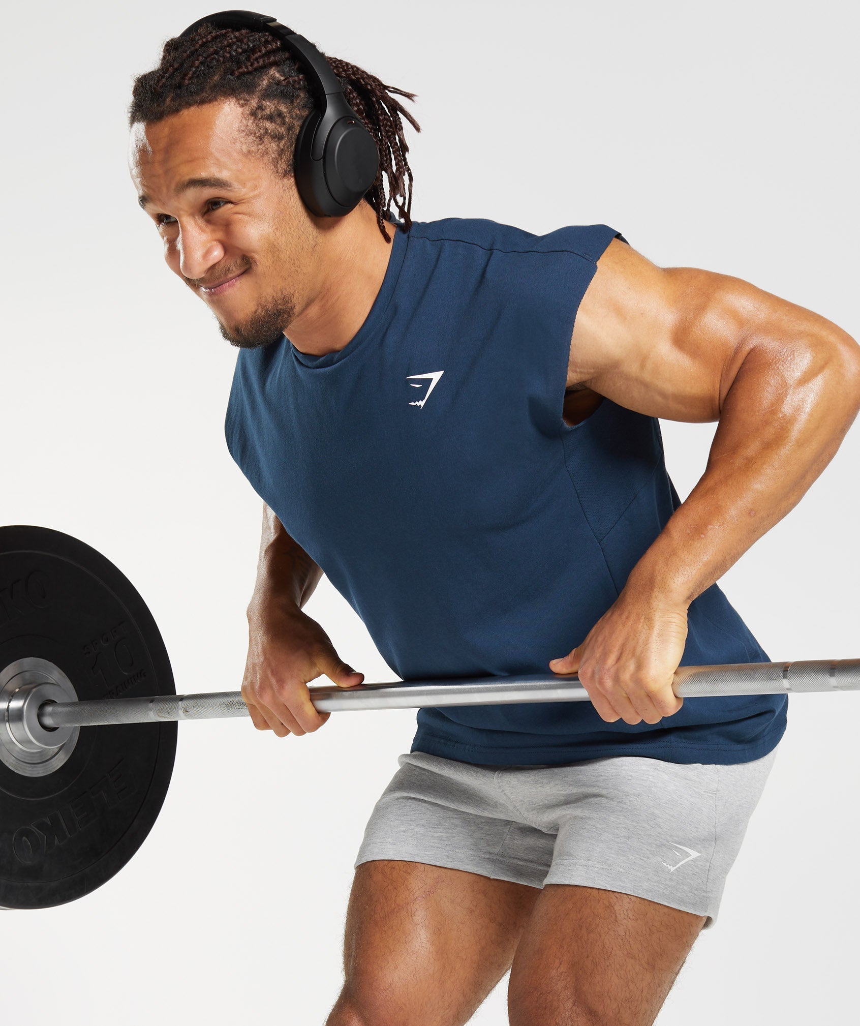 Gymshark React Cut Off Tank - Navy