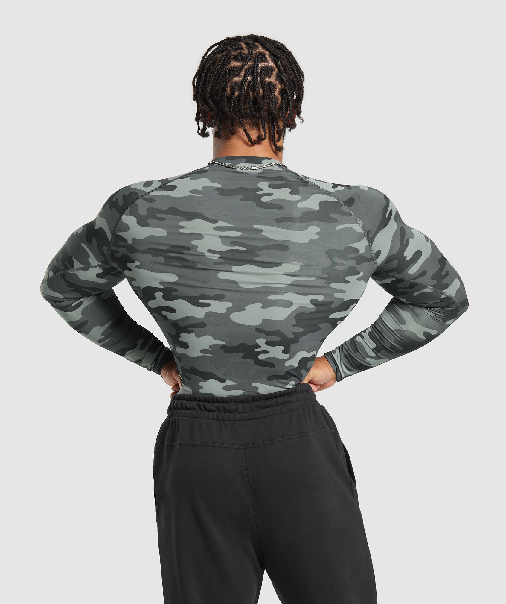 Gymshark Element Baselayer Long Sleeve Top - Grey Print