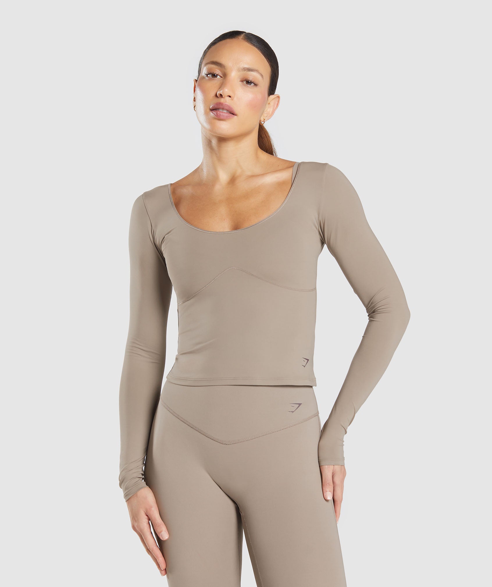 Gymshark Elevate Long Sleeve Top - Lifestyle Brown