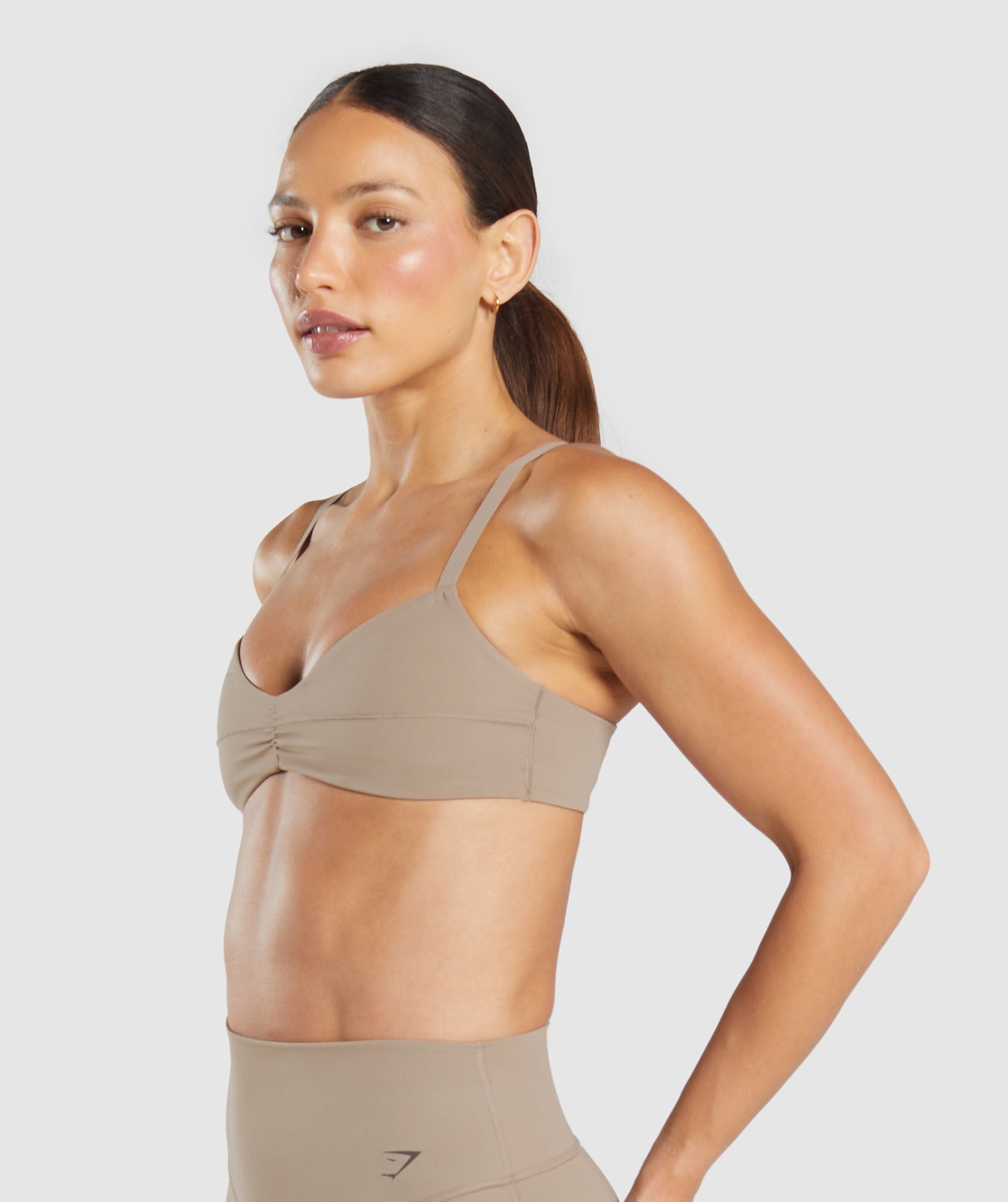 Gymshark Elevate Ruched Sports Bra - Lifestyle Brown