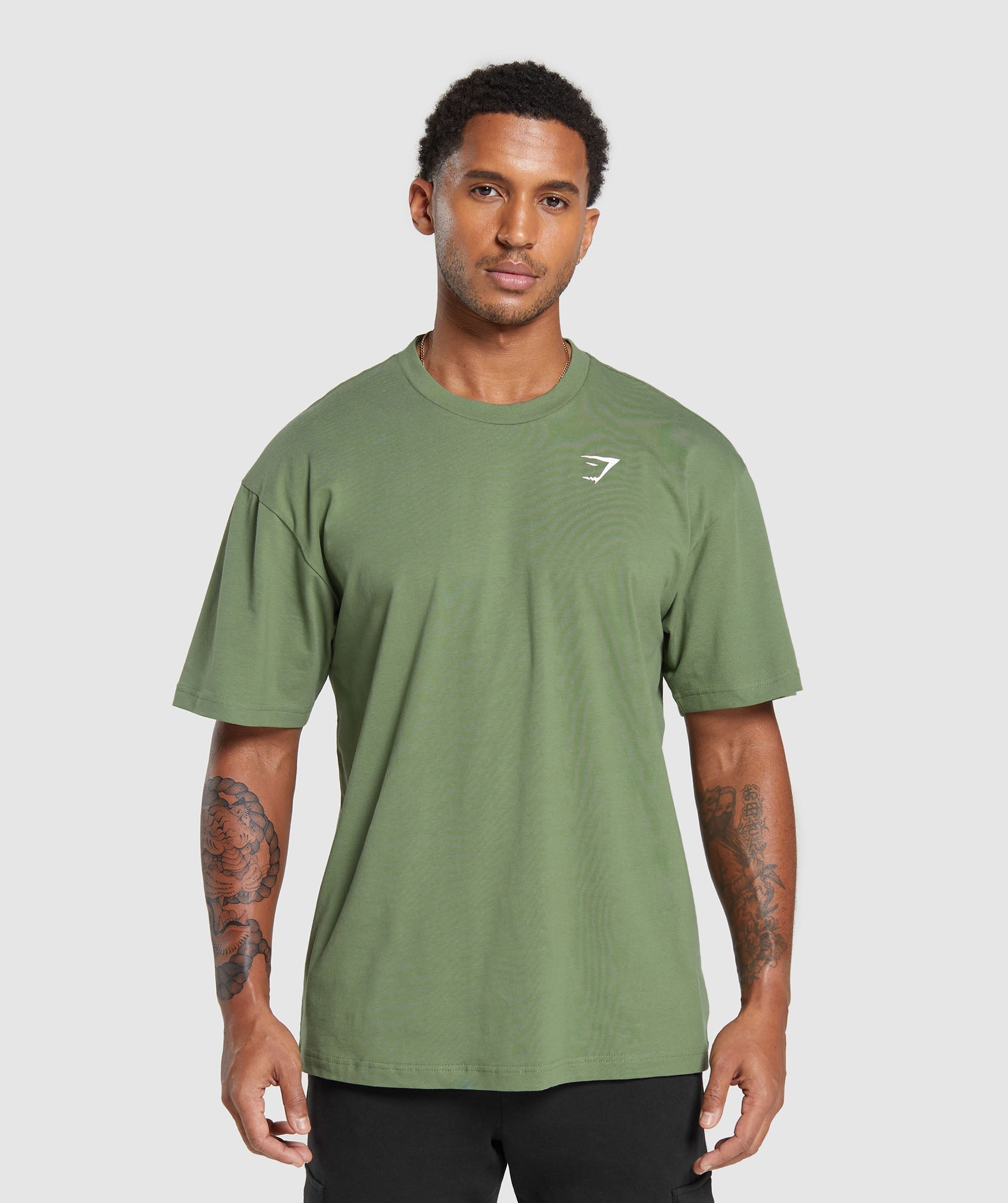 Gymshark Essential Oversized T-Shirt - Force Green