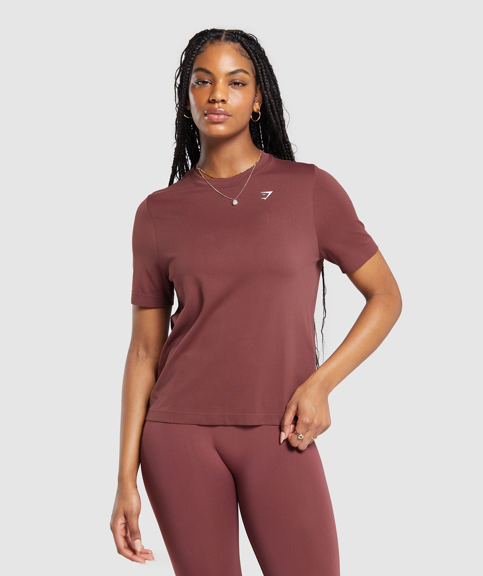 Gymshark Everyday Seamless T-Shirt - Burgundy Brown