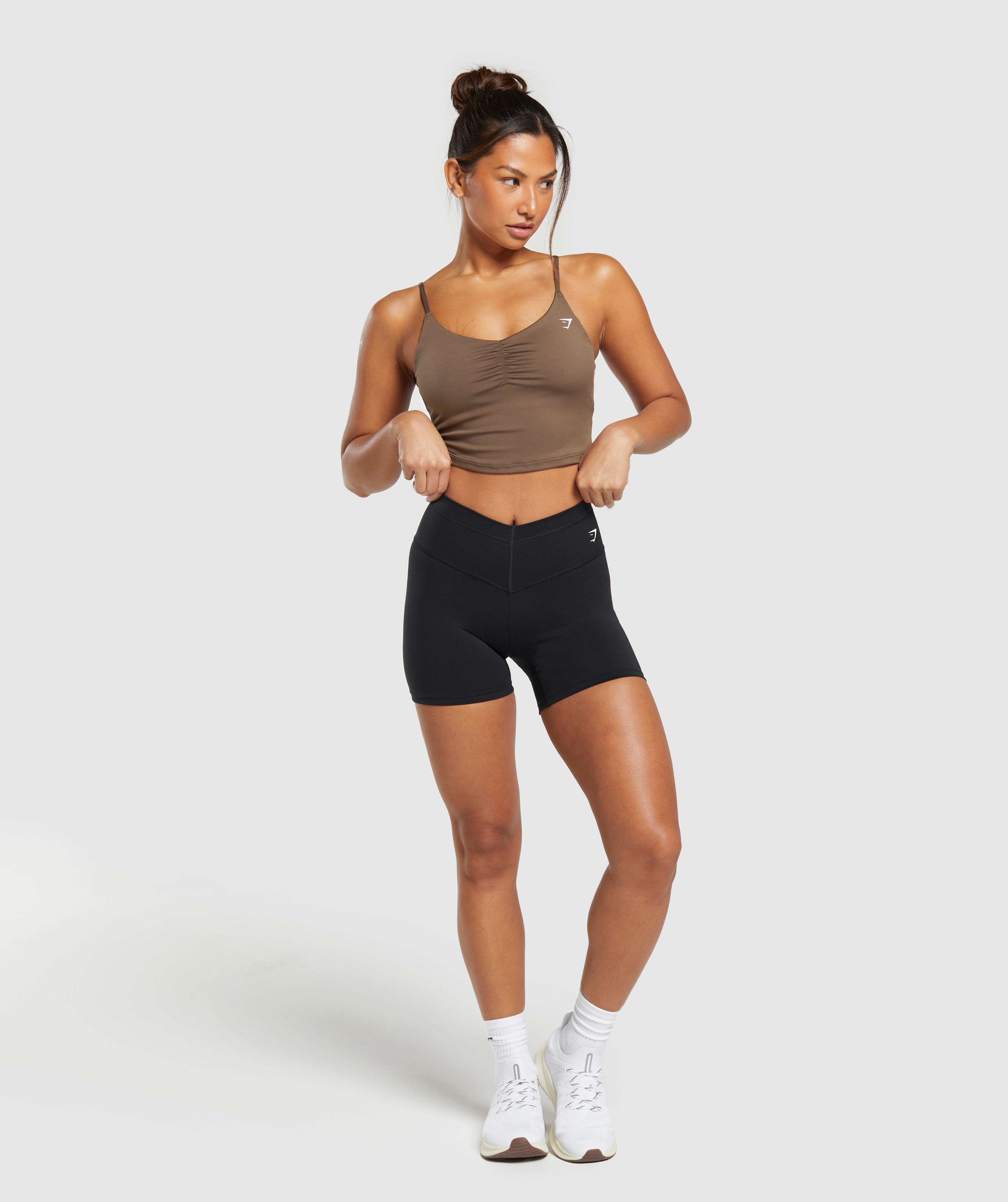Gymshark Everyday Strappy Crop Cami Tank - Soft Brown