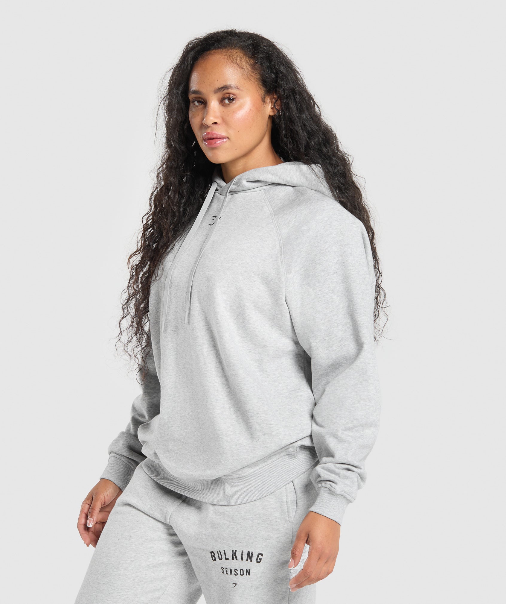 Gymshark Bulking Season Brushed Hoodie - Light Grey Marl