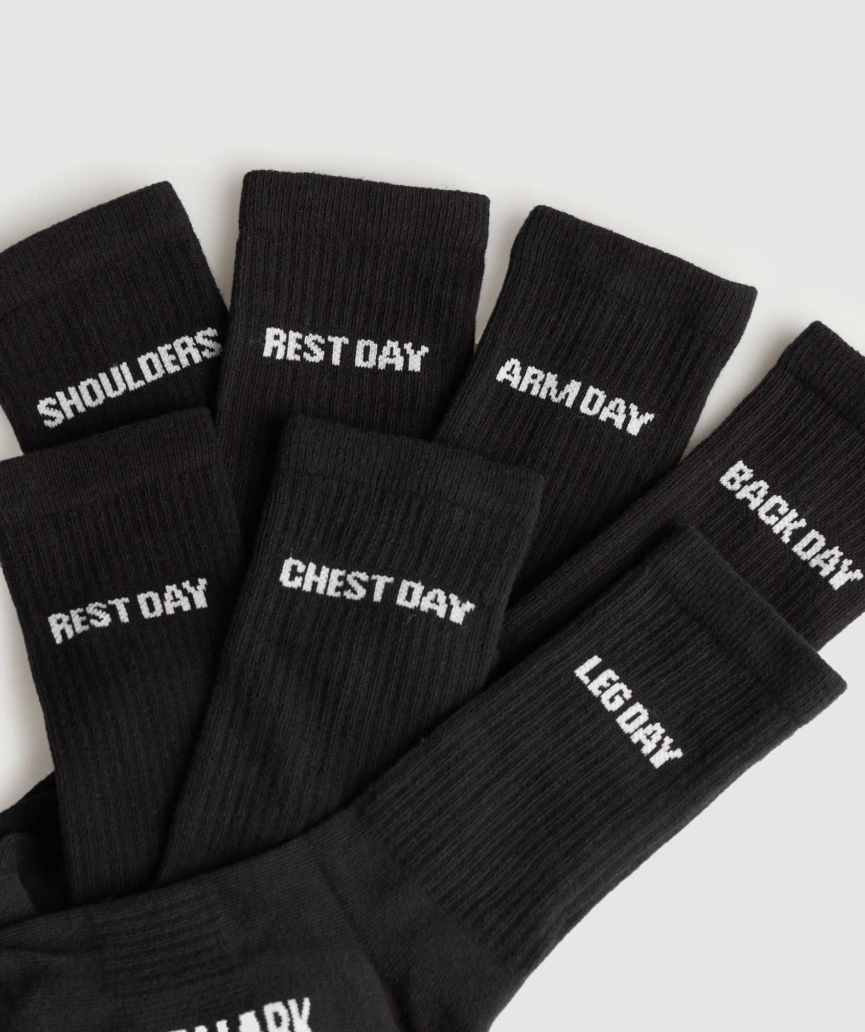 Gymshark Graphic Crew Socks 7PK - Black