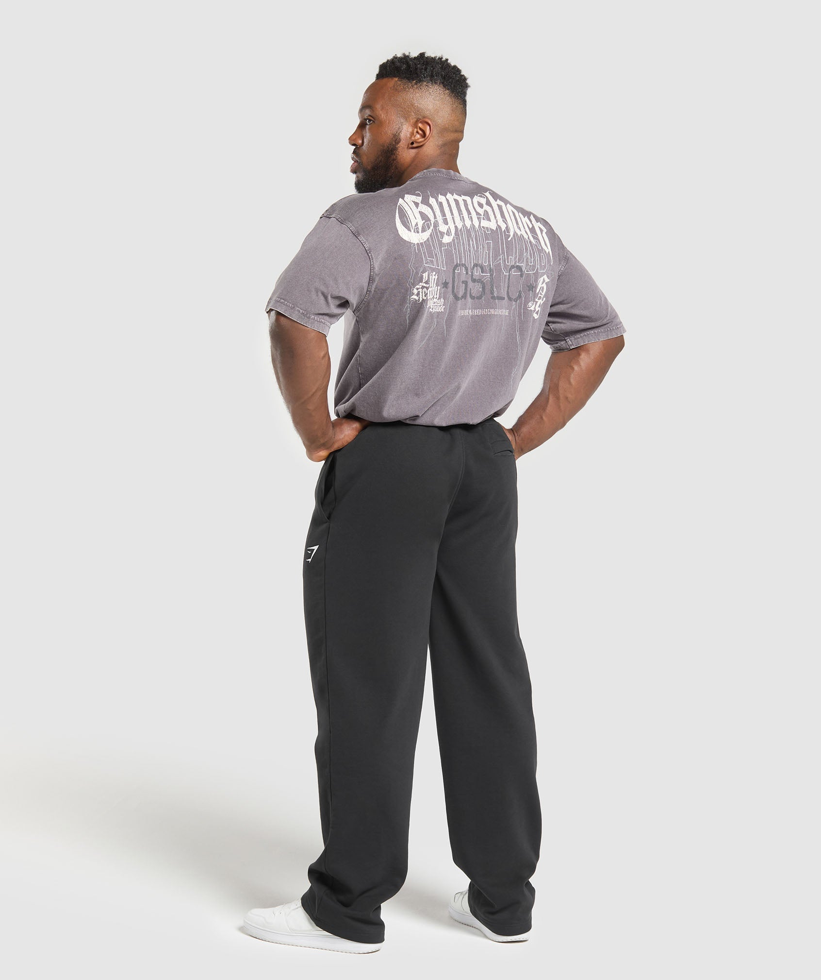 Gymshark Distressed Graphic T-shirt - Brushed Purple Acid Wash