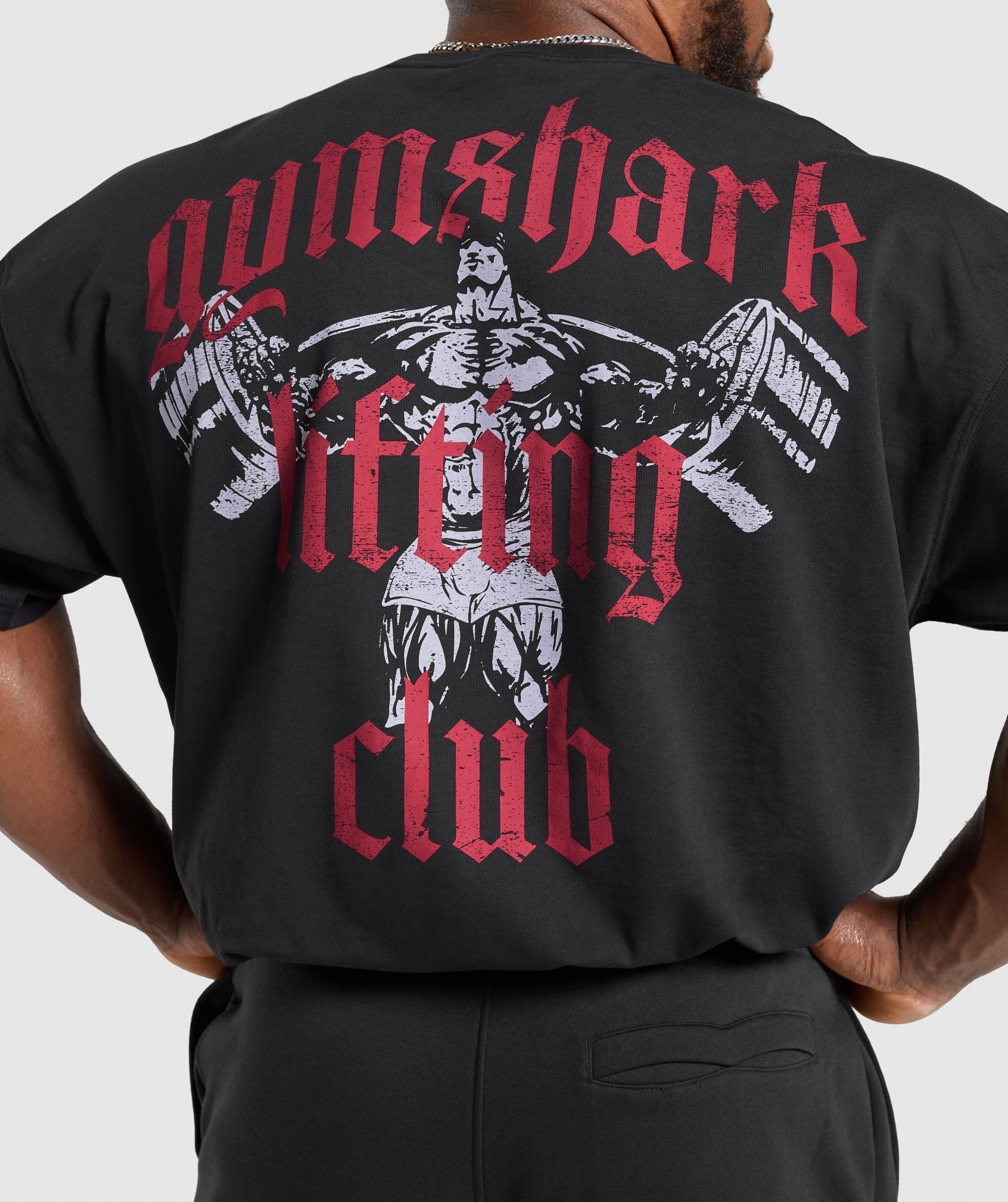 Gymshark Lifting Club T-Shirt - Black/Conditioning Red