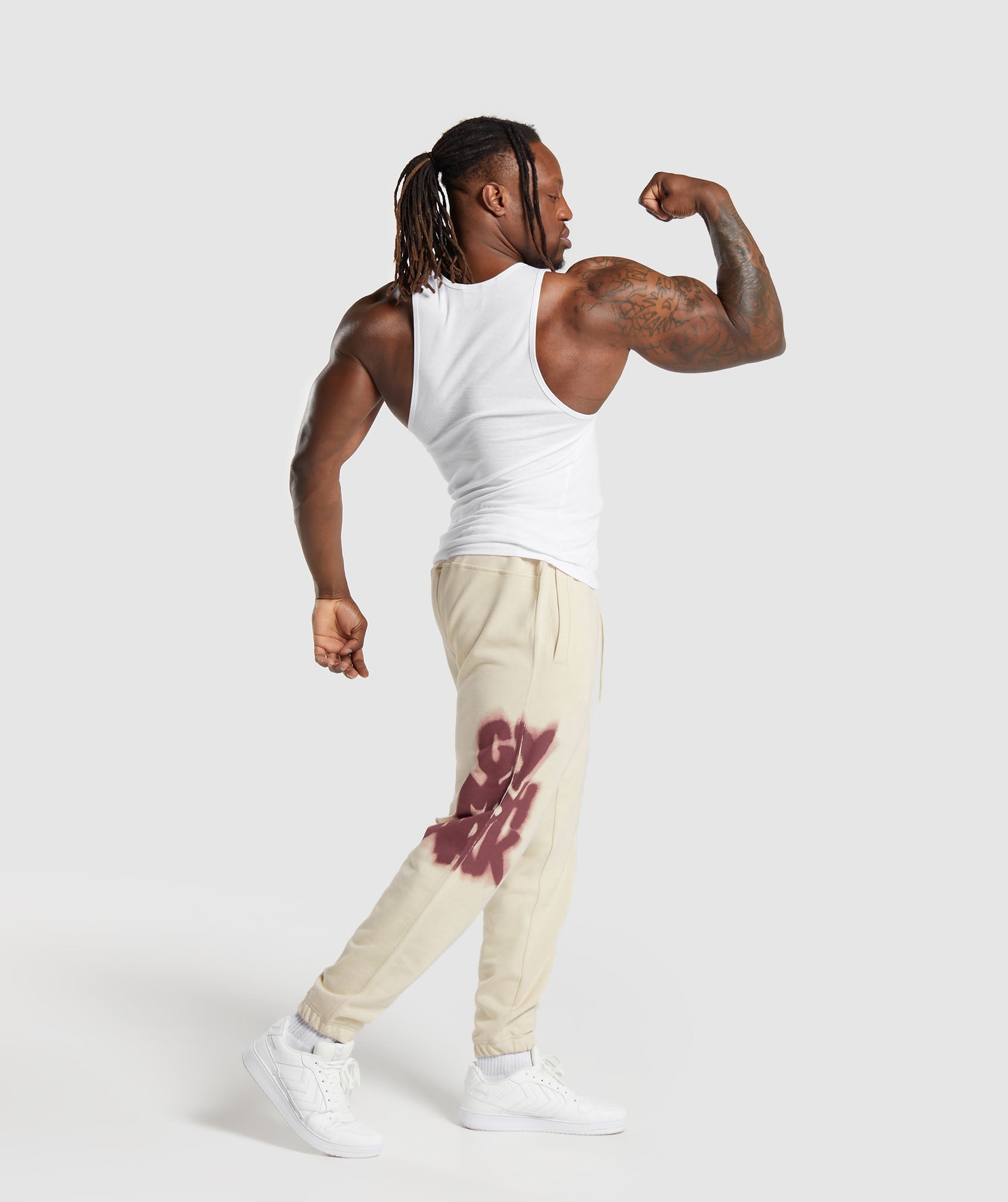 Gymshark Lifting Department Graffiti Joggers - Ecru White