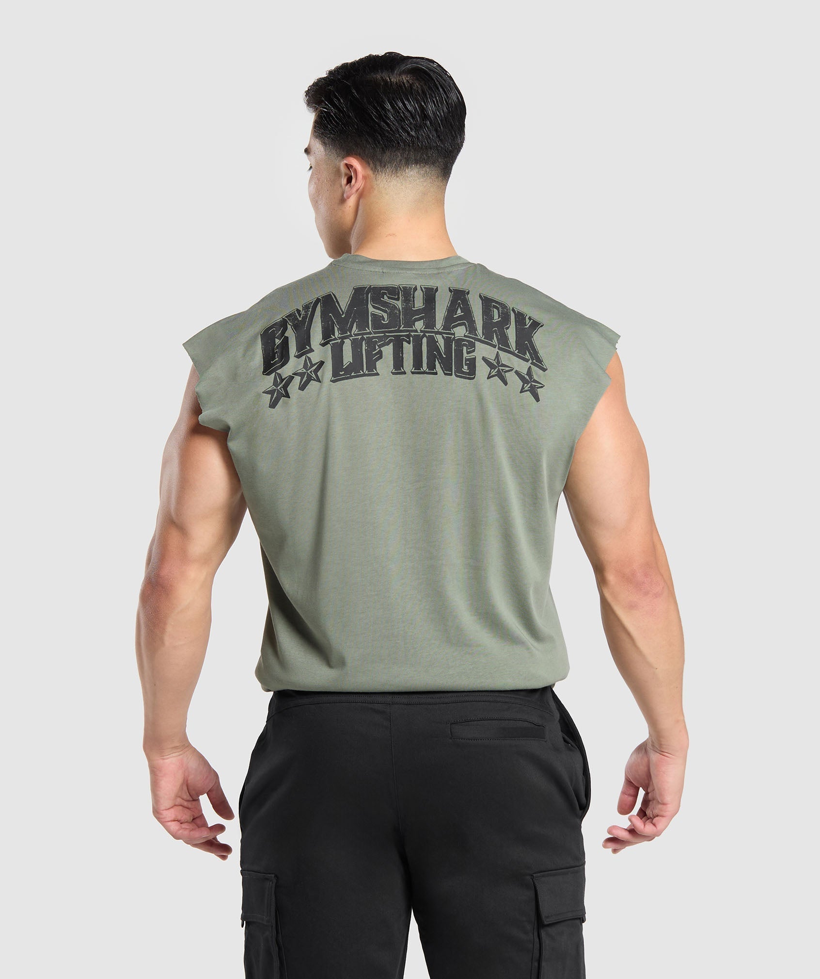 Gymshark Lifting Stars Cut Off Tank - Unit Green
