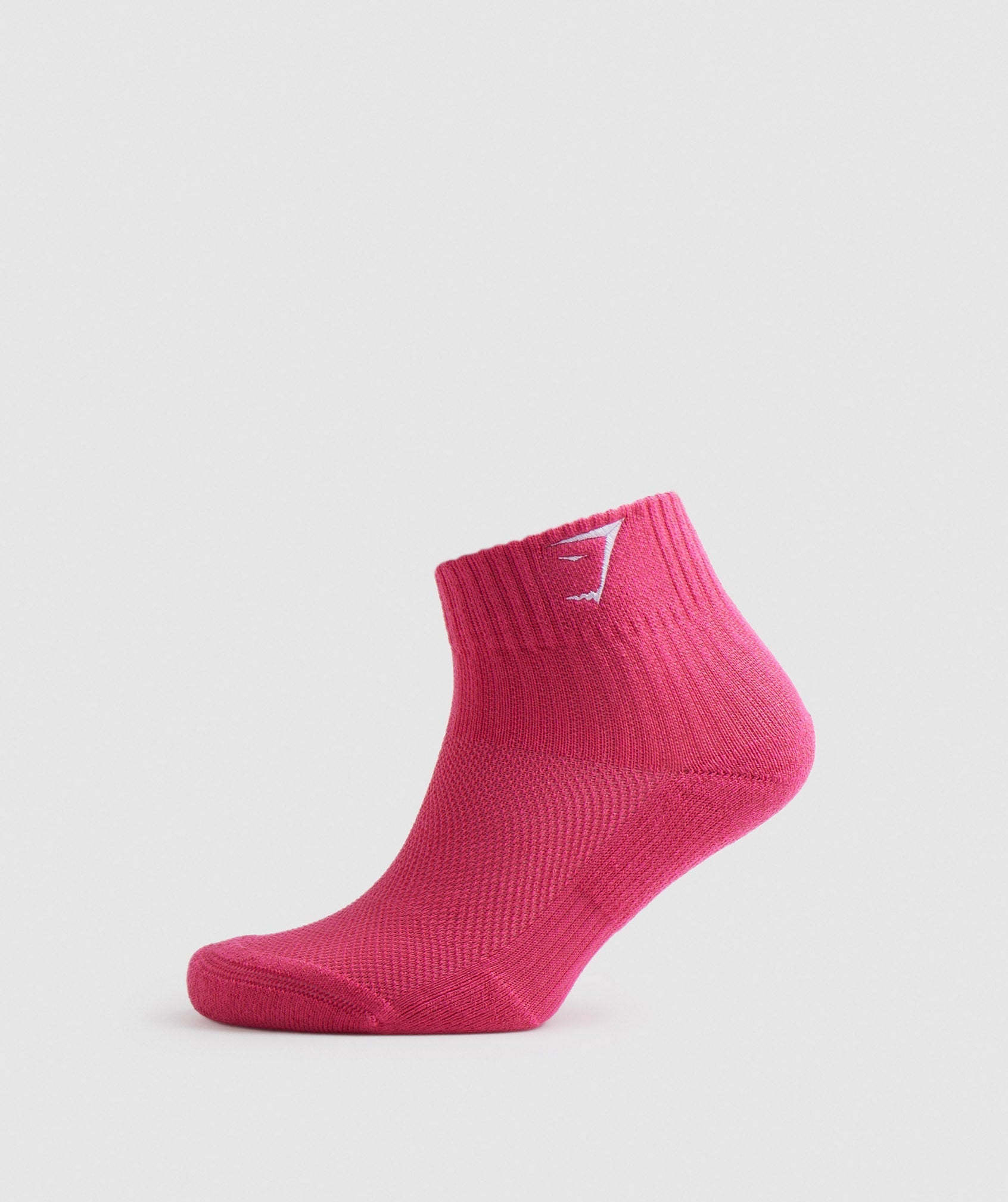 Gymshark Sharkhead Embroidered Quarter Socks 2pk - Hibiscus Pink/Apricot Orange