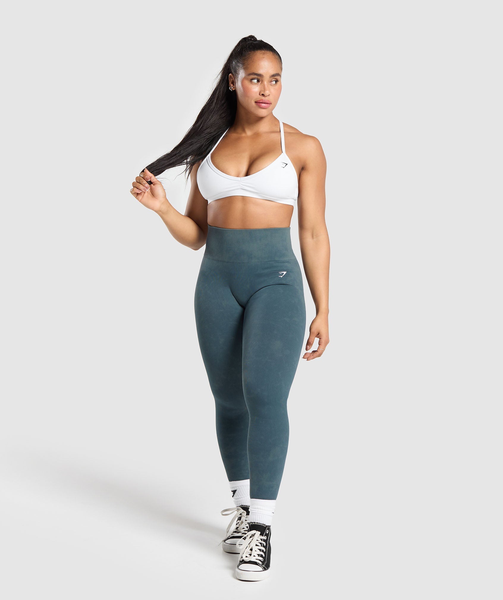 Gymshark Gains Seamless Leggings - Titanium Blue