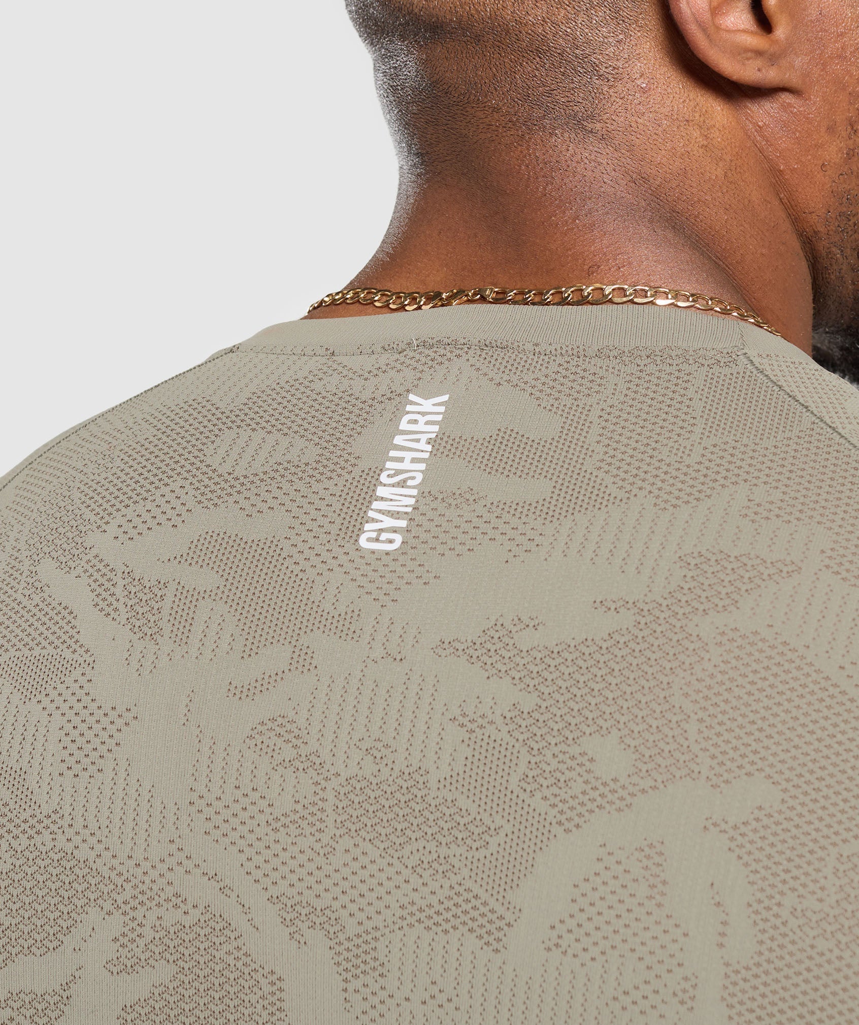 Gymshark Geo Seamless T-Shirt - Linen Brown/Camo Brown