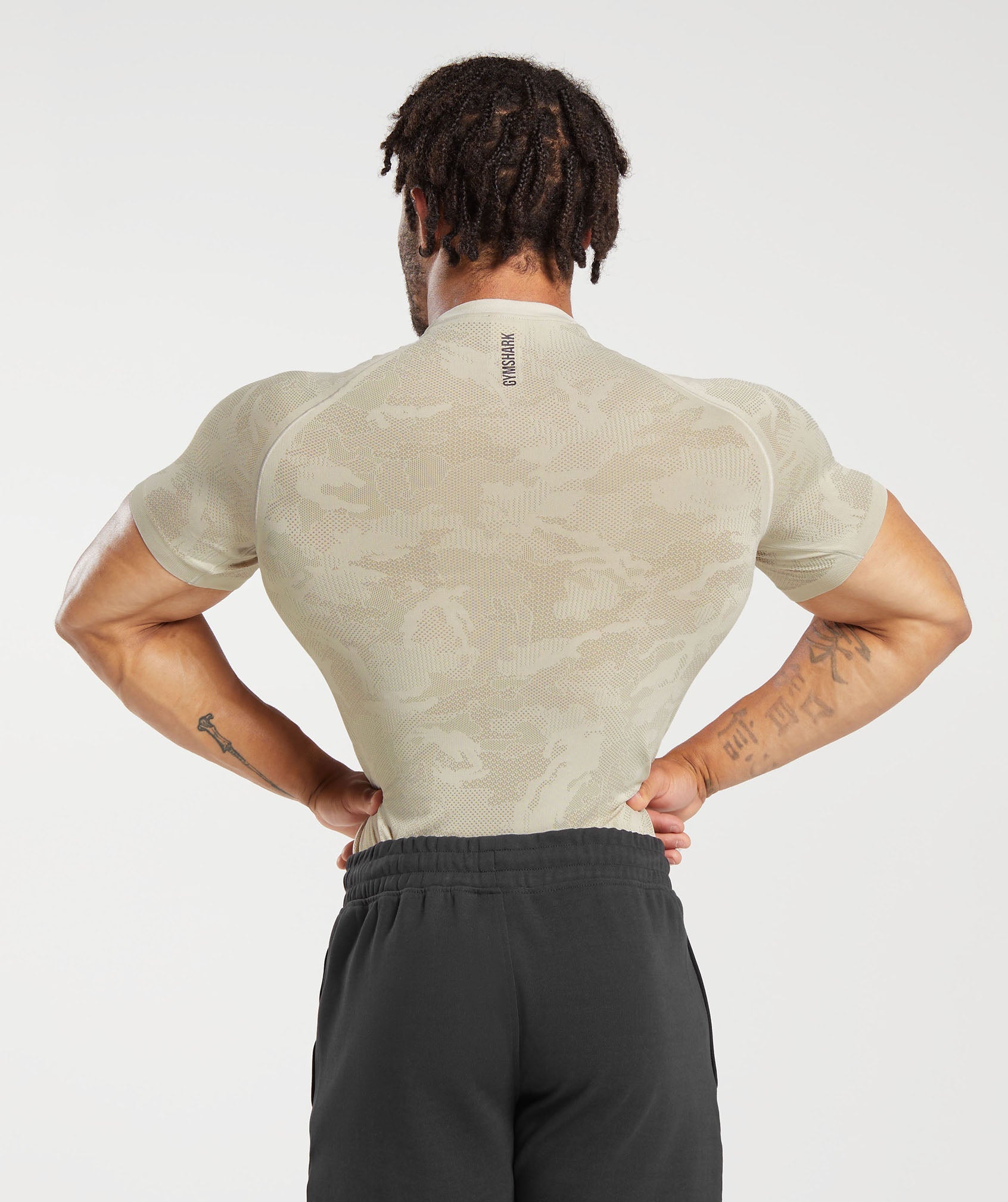 Gymshark Geo Seamless T-Shirt - Pebble Grey/Cement Brown