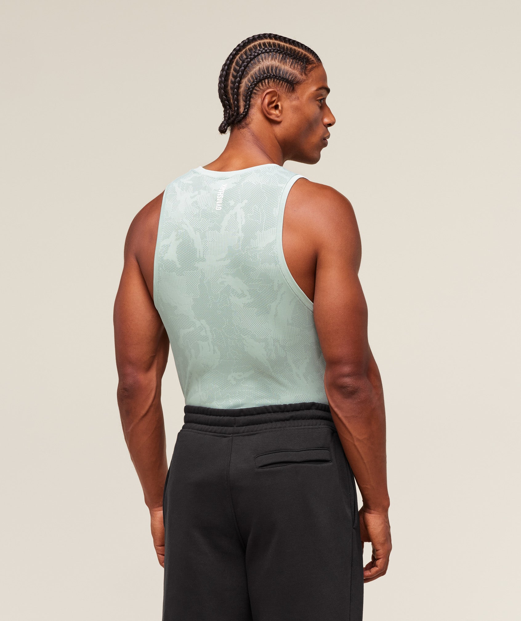 Gymshark Geo Seamless Tank - Morning Blue/Celeste Blue