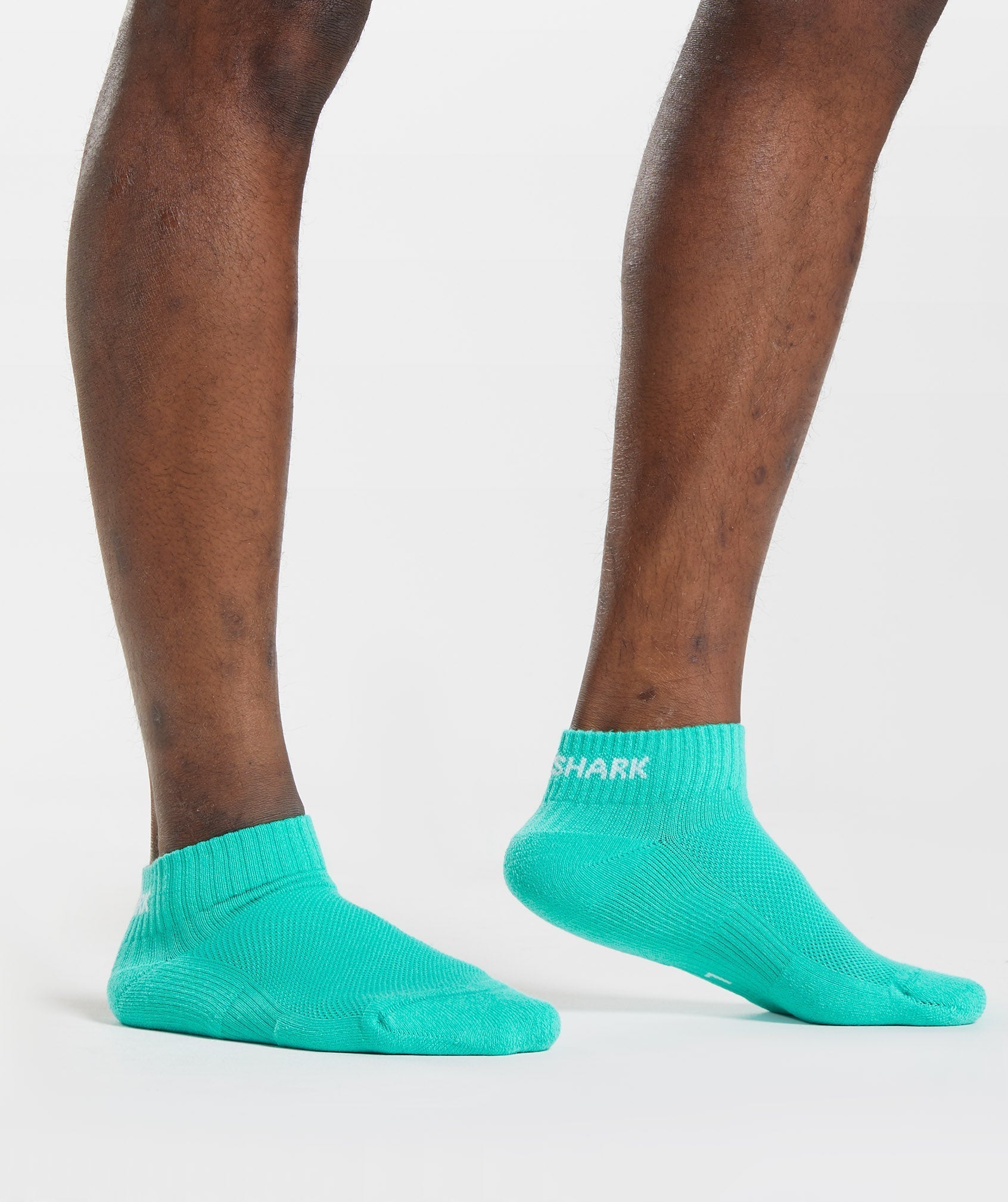 Gymshark Jacquard Quarter Socks 3Pk - Aqua Blue/Digital Violet/Meridian Blue