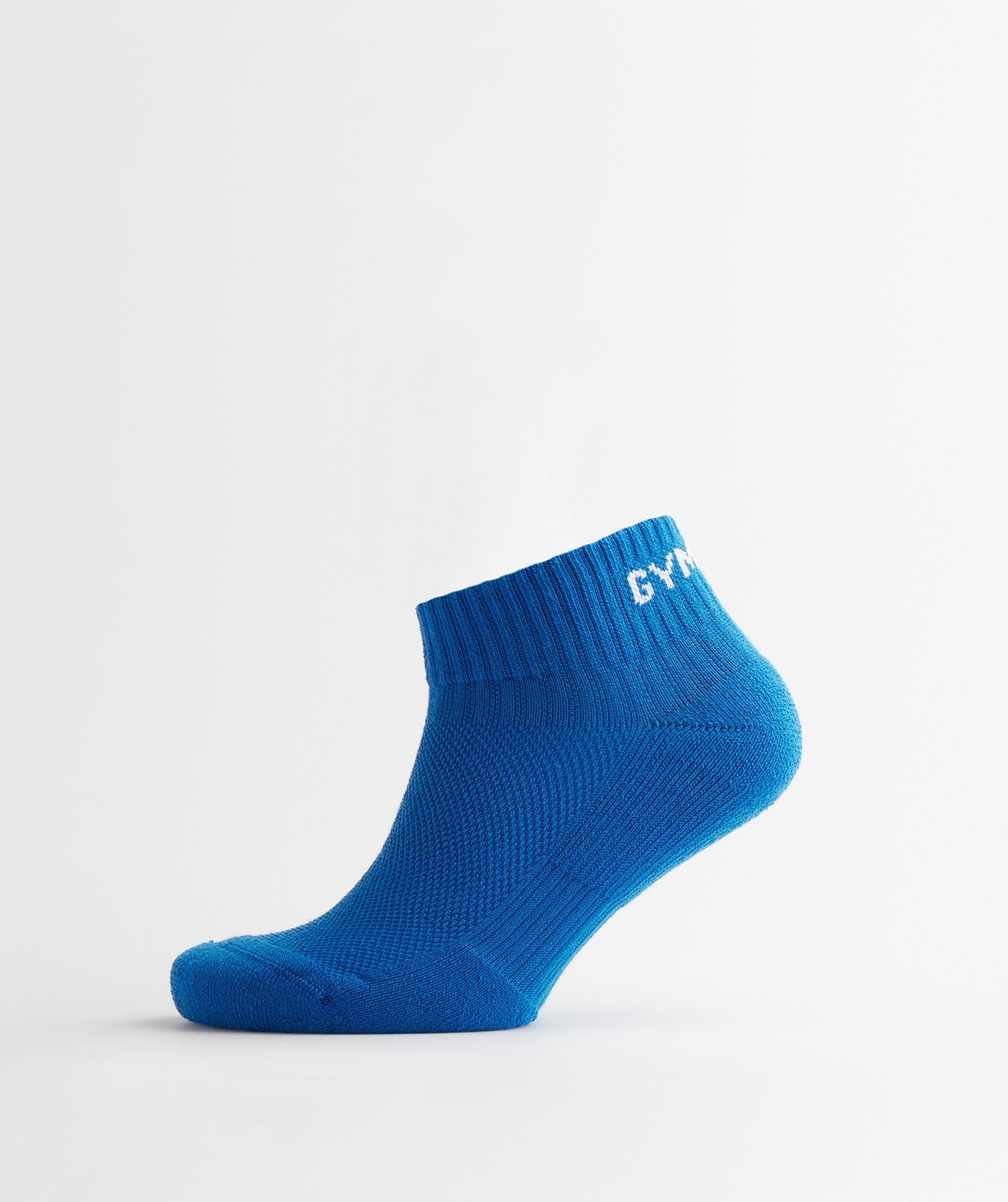 Gymshark Jacquard Quarter Socks 3Pk - Aqua Blue/Digital Violet/Meridian Blue