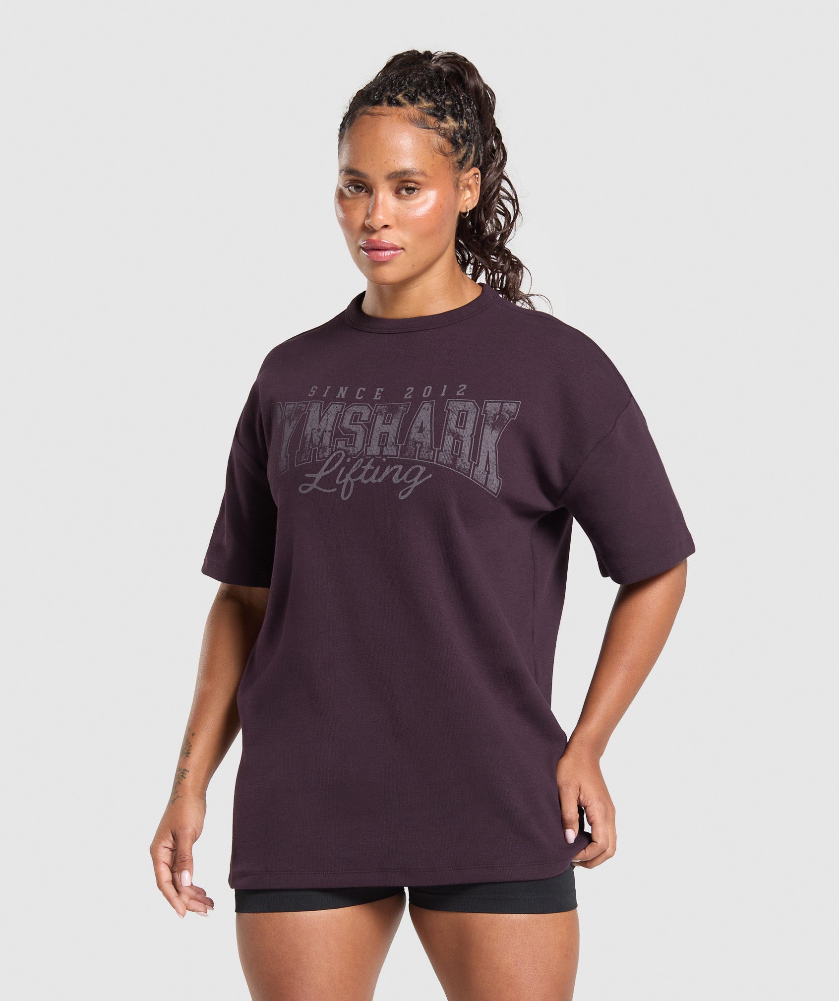 Gymshark Gymshark Lifting Oversized Pump Cover - Plum Brown