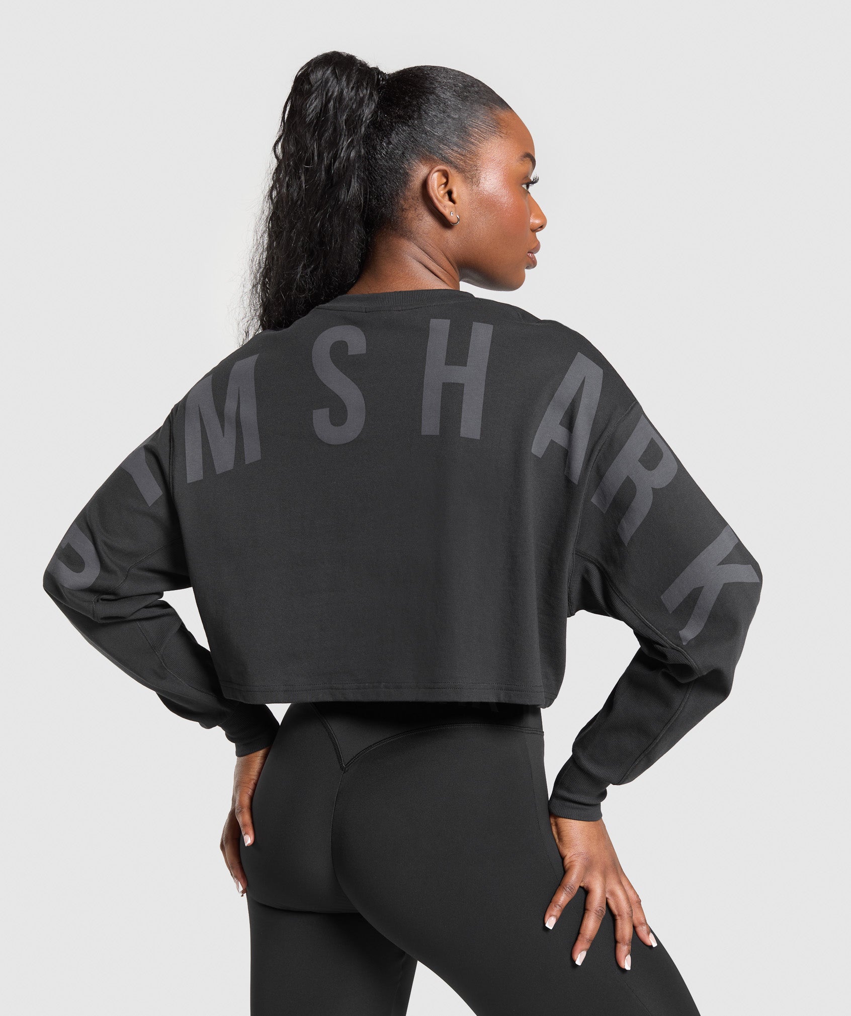 Wordmark Graphic Long Sleeve Top - Black