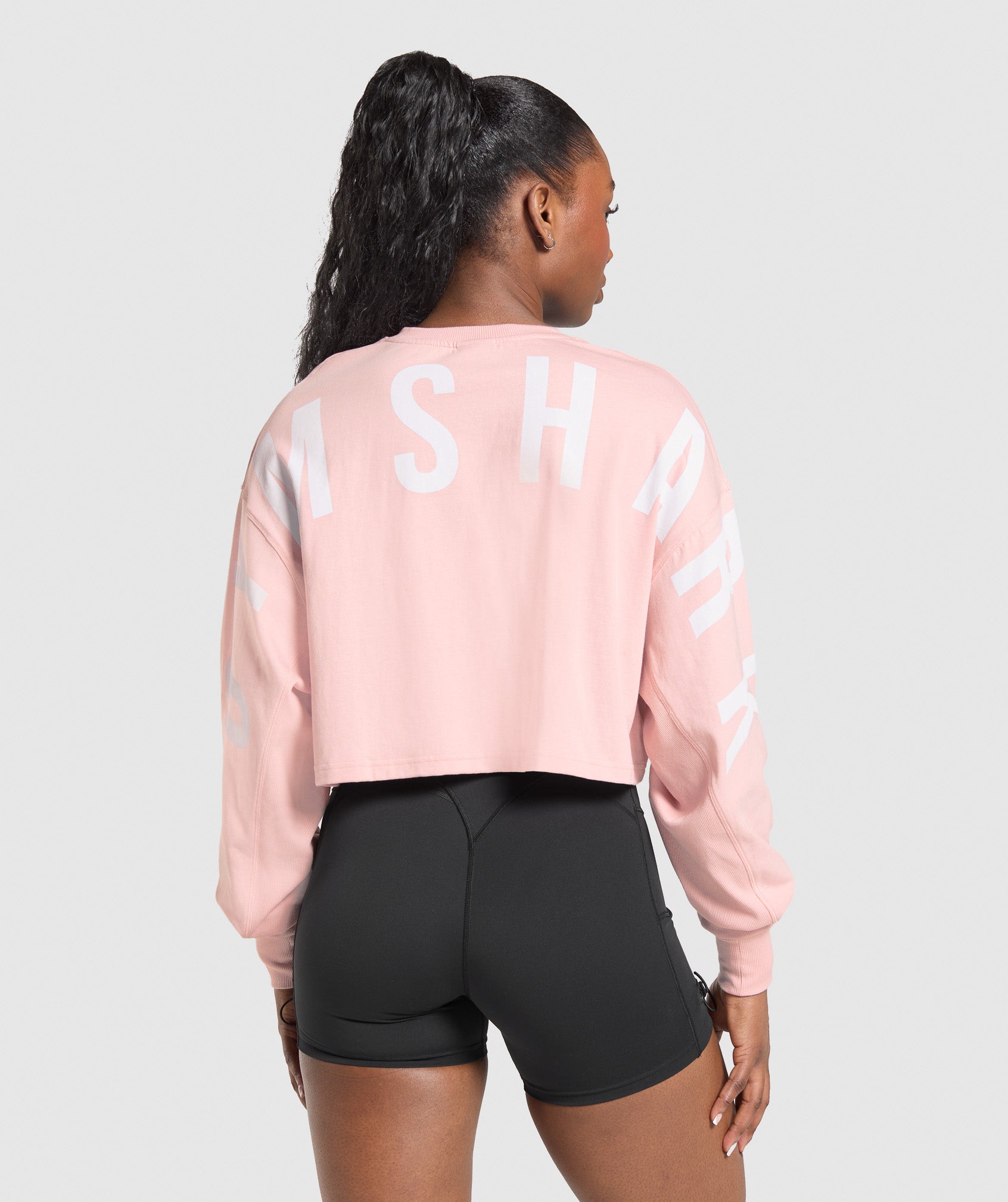 Wordmark Graphic Long Sleeve Top - Lift Pink