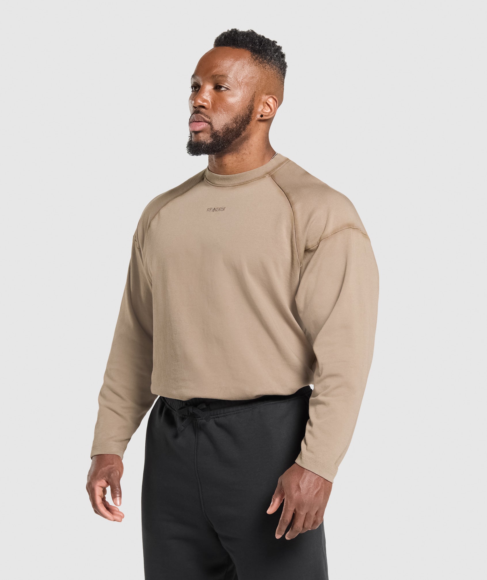 Gymshark Heavyweight Long Sleeve T-Shirt - Lifestyle Brown