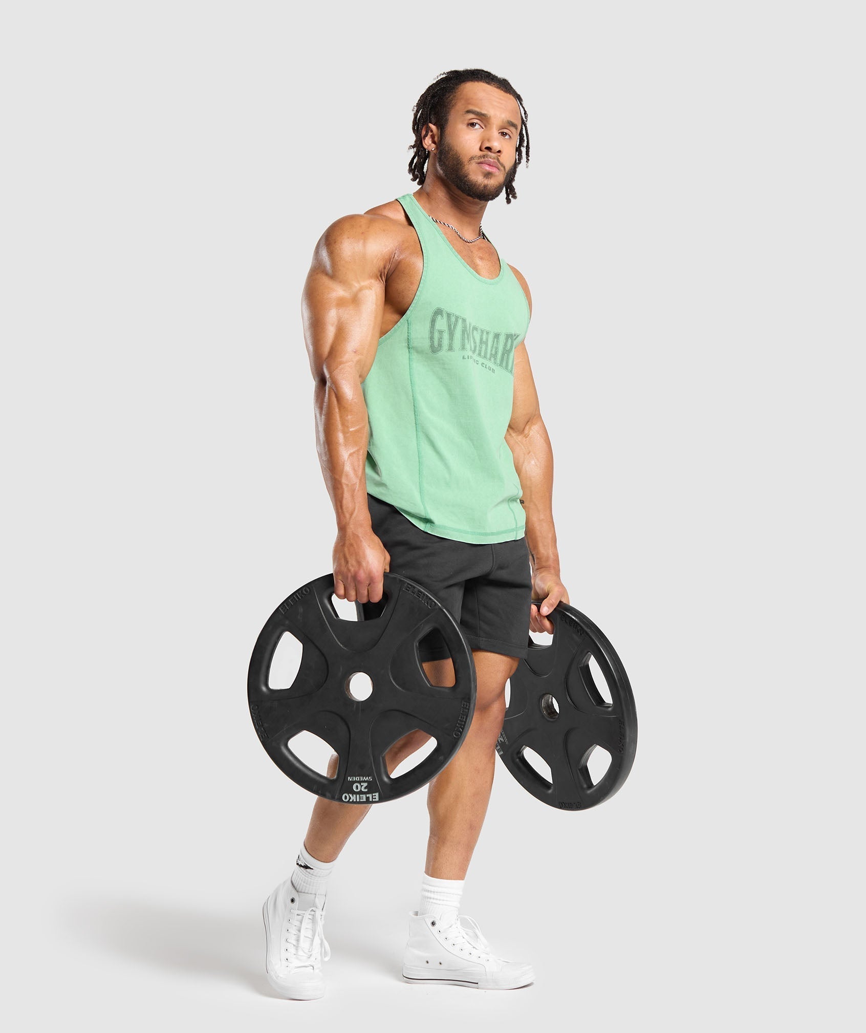 Gymshark Heritage Washed Stringer - Lagoon Green