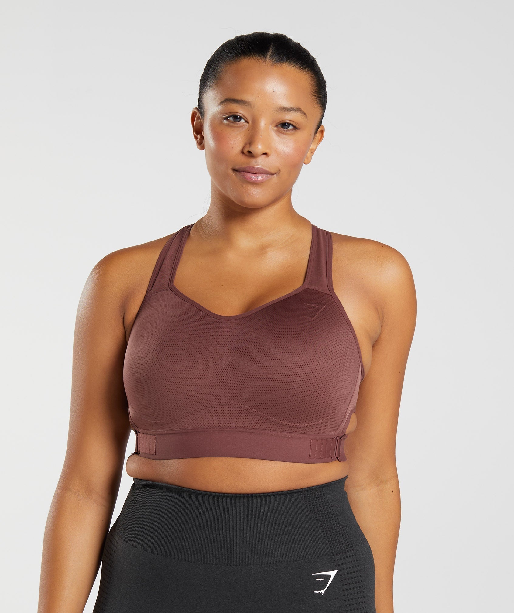 Gymshark Racerback High Support Sports Bra - Cherry Brown