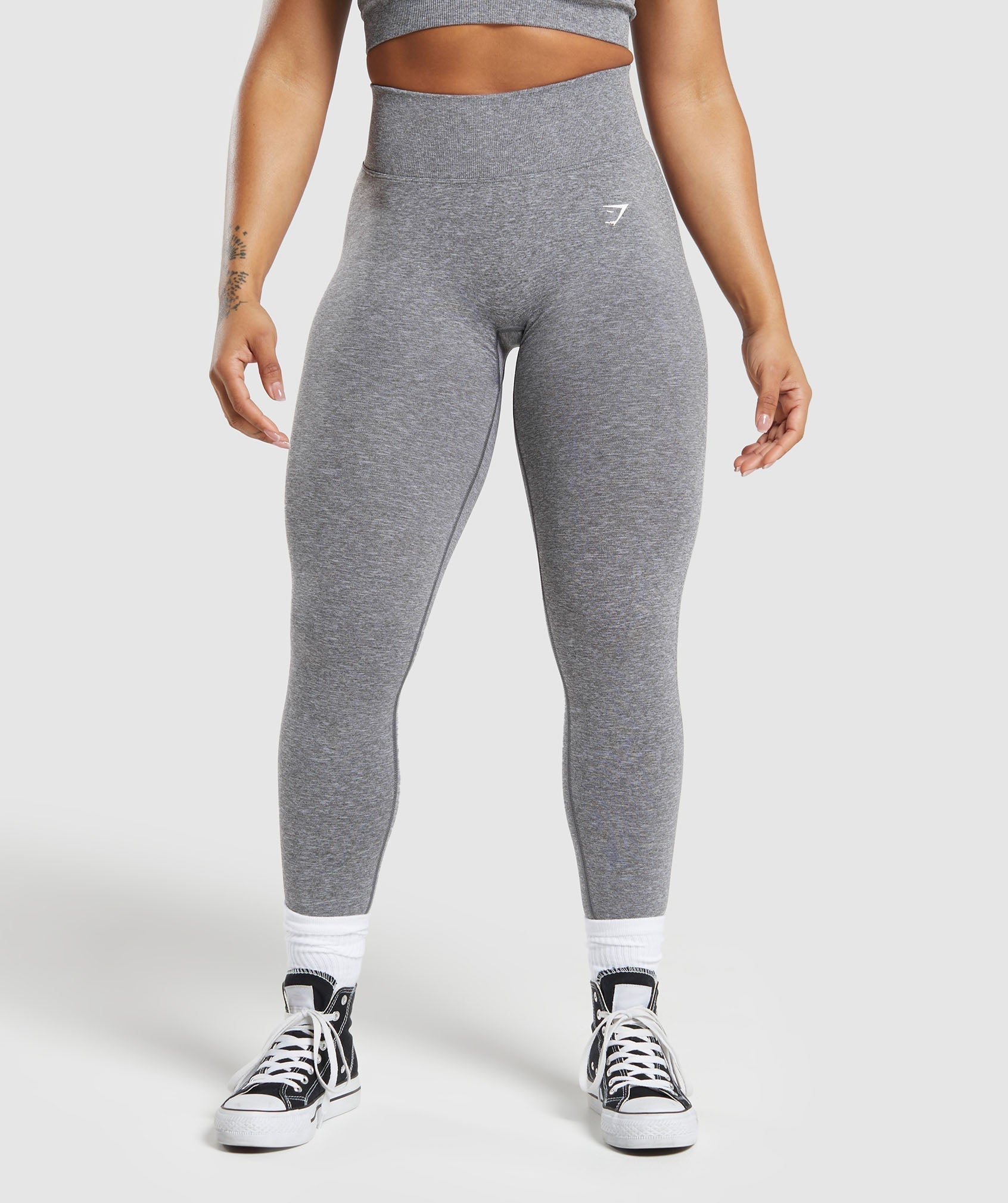 Gymshark Lift Seamless Leggings - Brushed Grey/White Marl