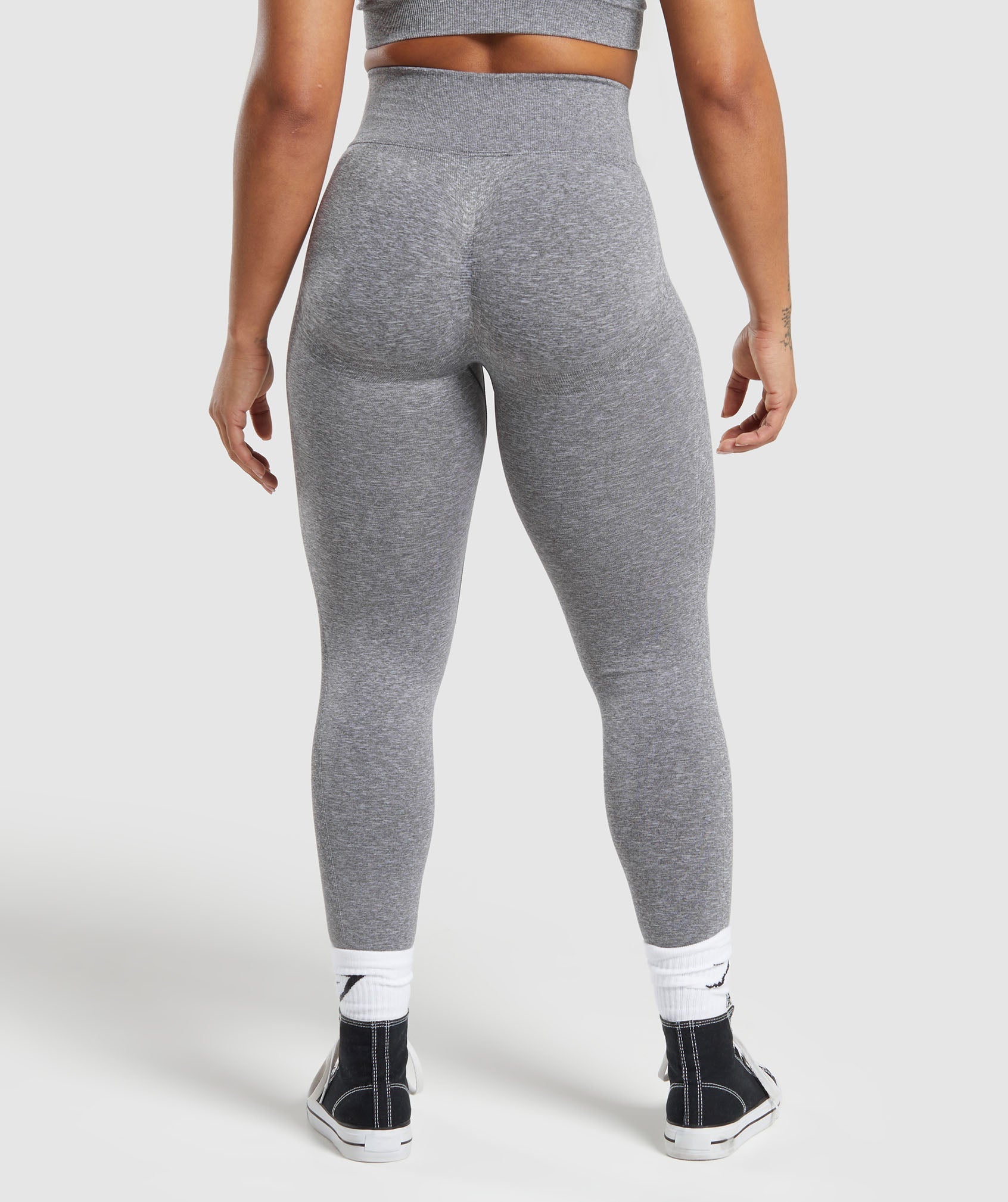 Gymshark Lift Seamless Leggings - Brushed Grey/White Marl