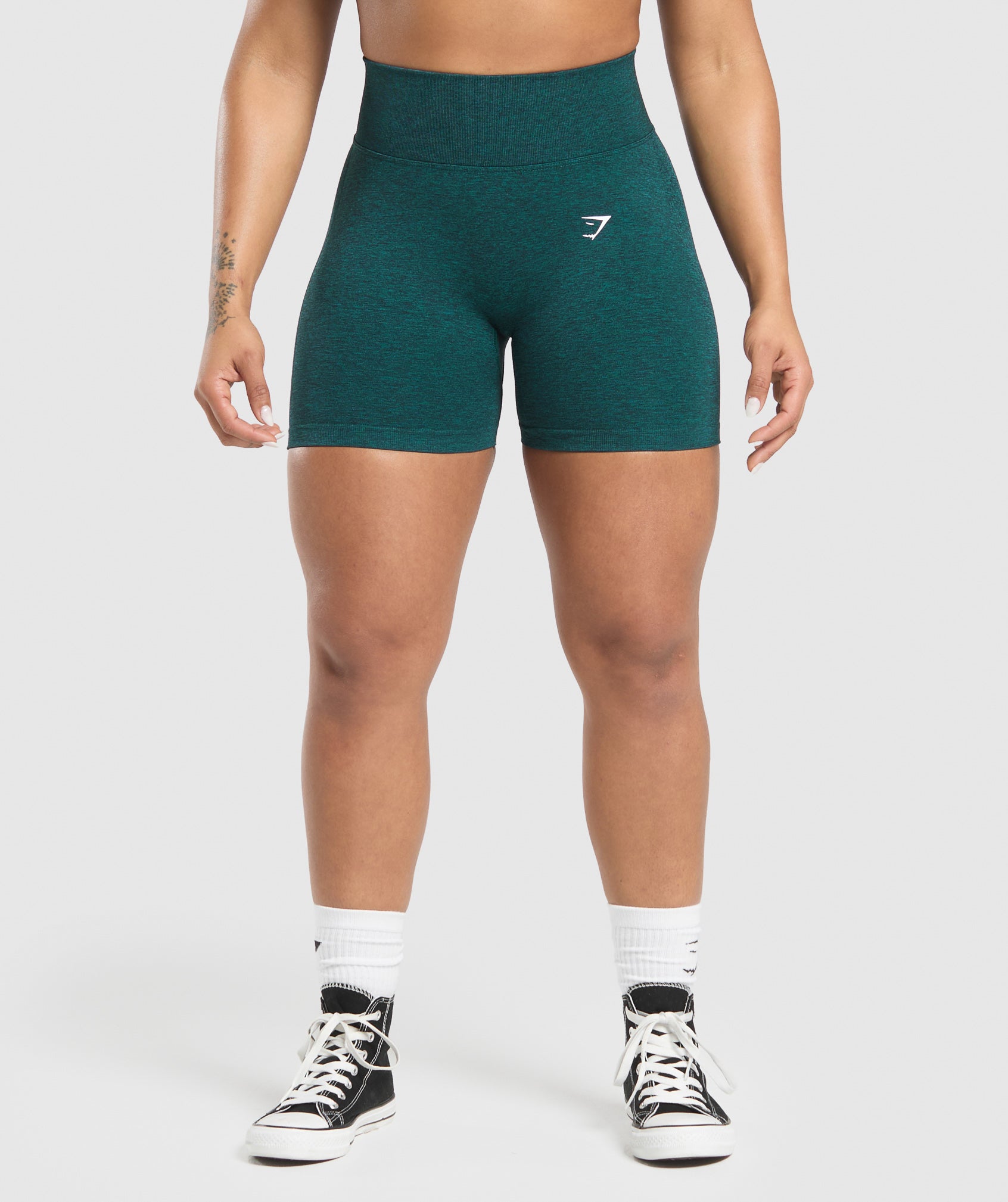 Gymshark Lift Seamless Shorts - Functional Teal/Black Marl