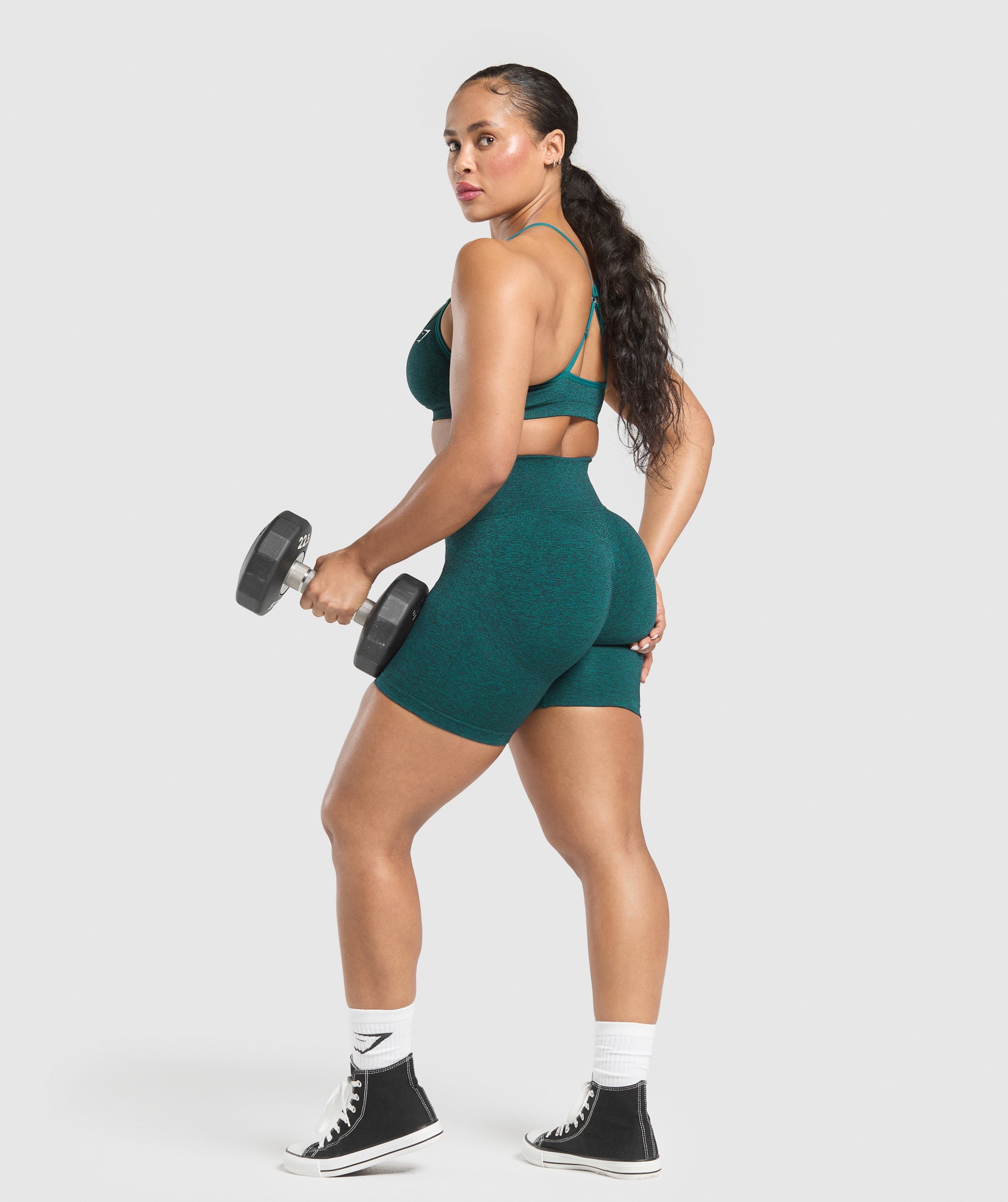 Gymshark Lift Seamless Shorts - Functional Teal/Black Marl