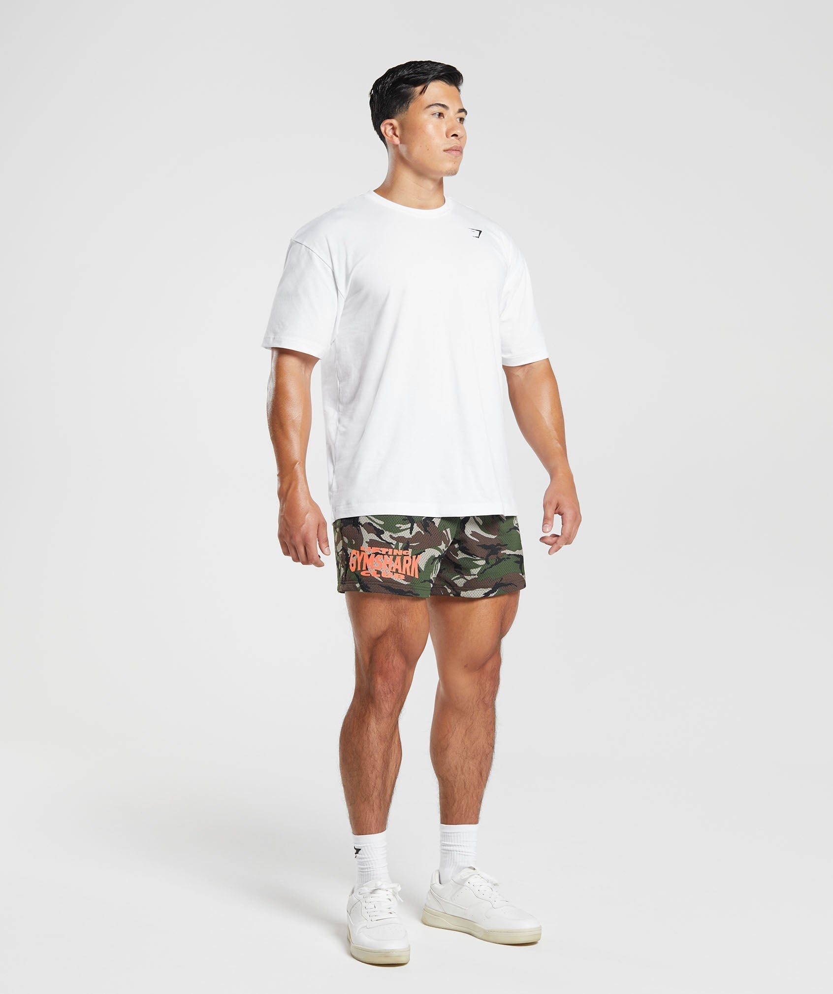 Gymshark Lifting Club Printed Mesh 5" Shorts - Winter Olive