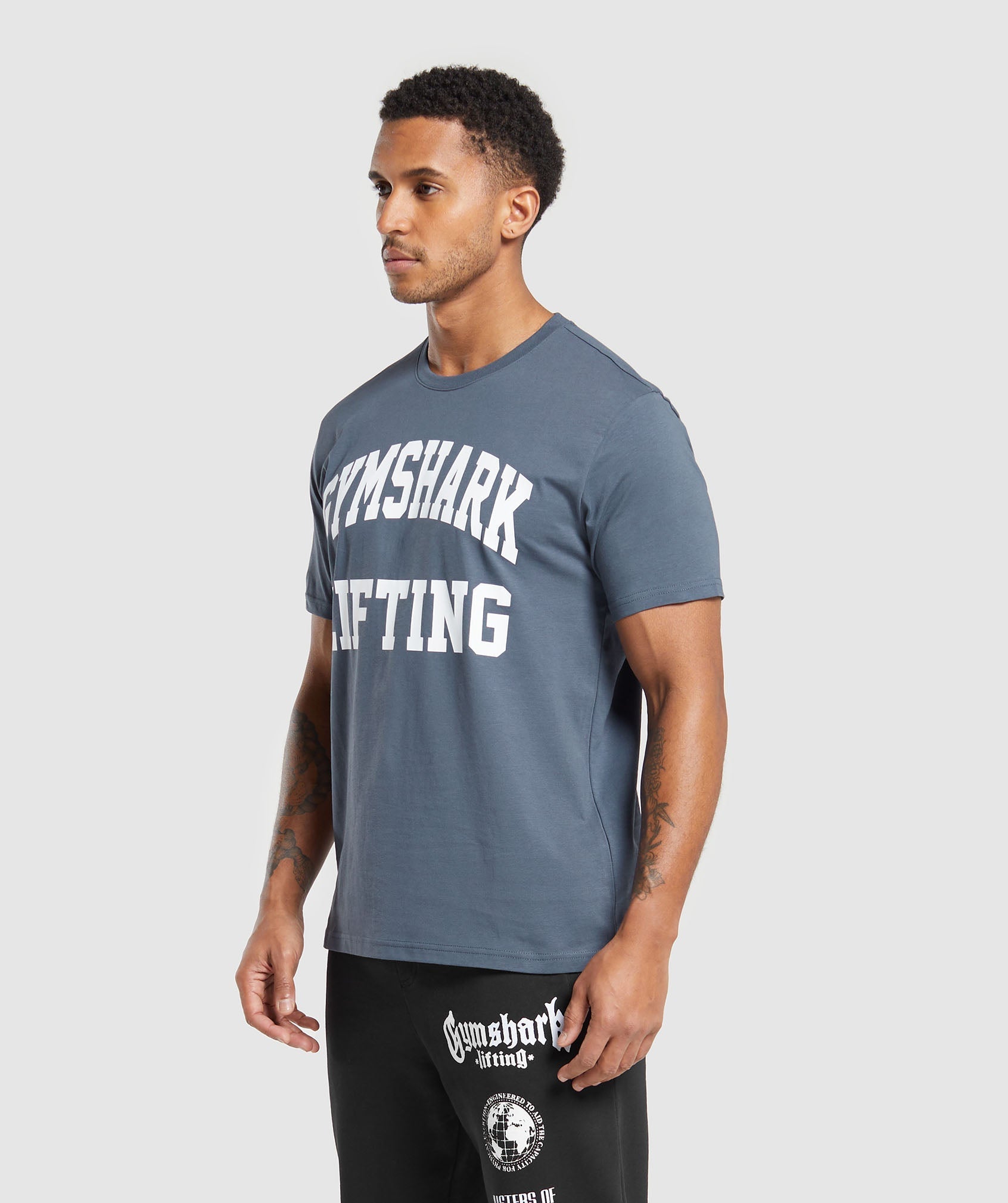 Gymshark Lifting Club T-Shirt - Titanium Blue