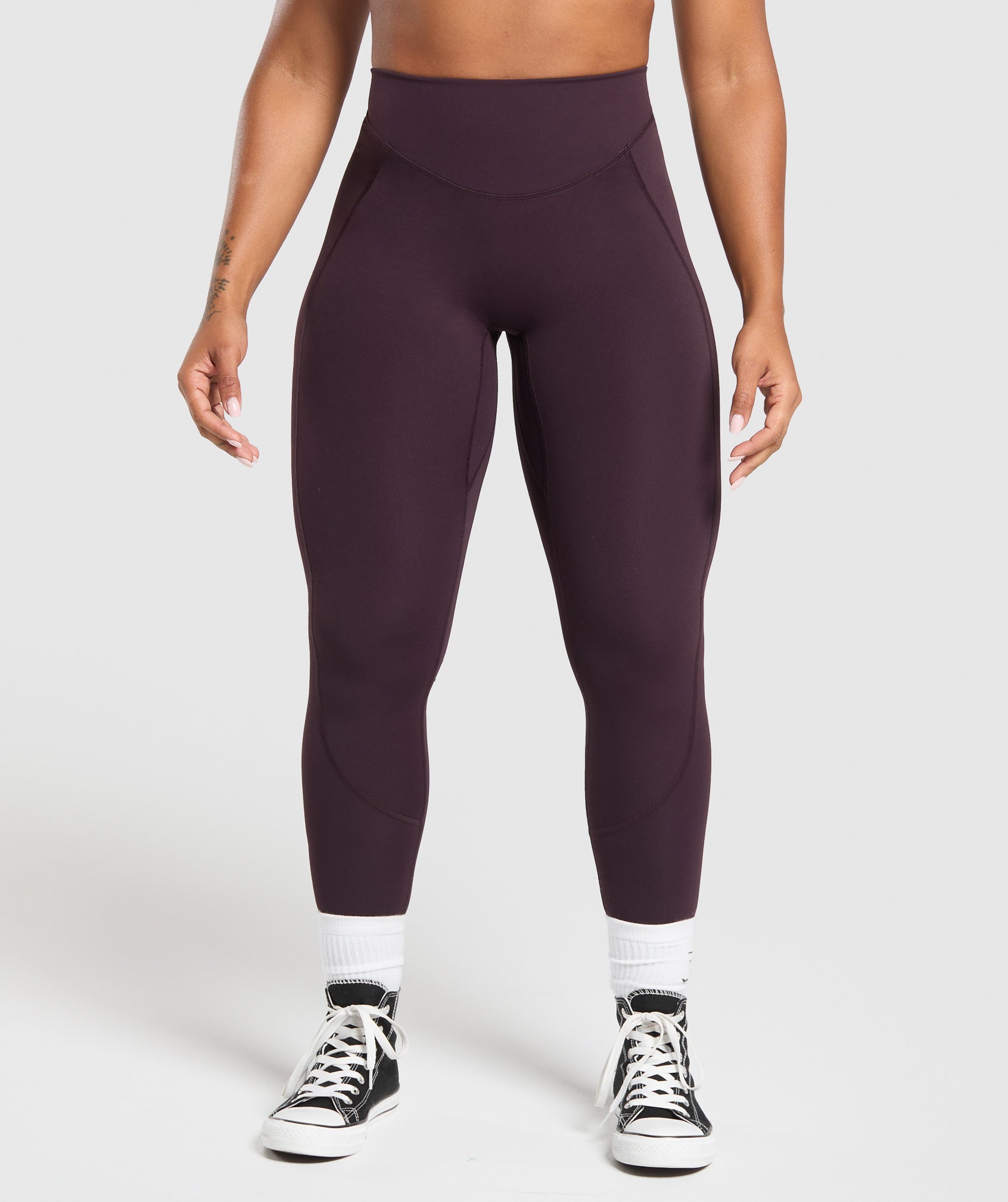 Gymshark Lifting Dipped Waistband Leggings - Plum Brown